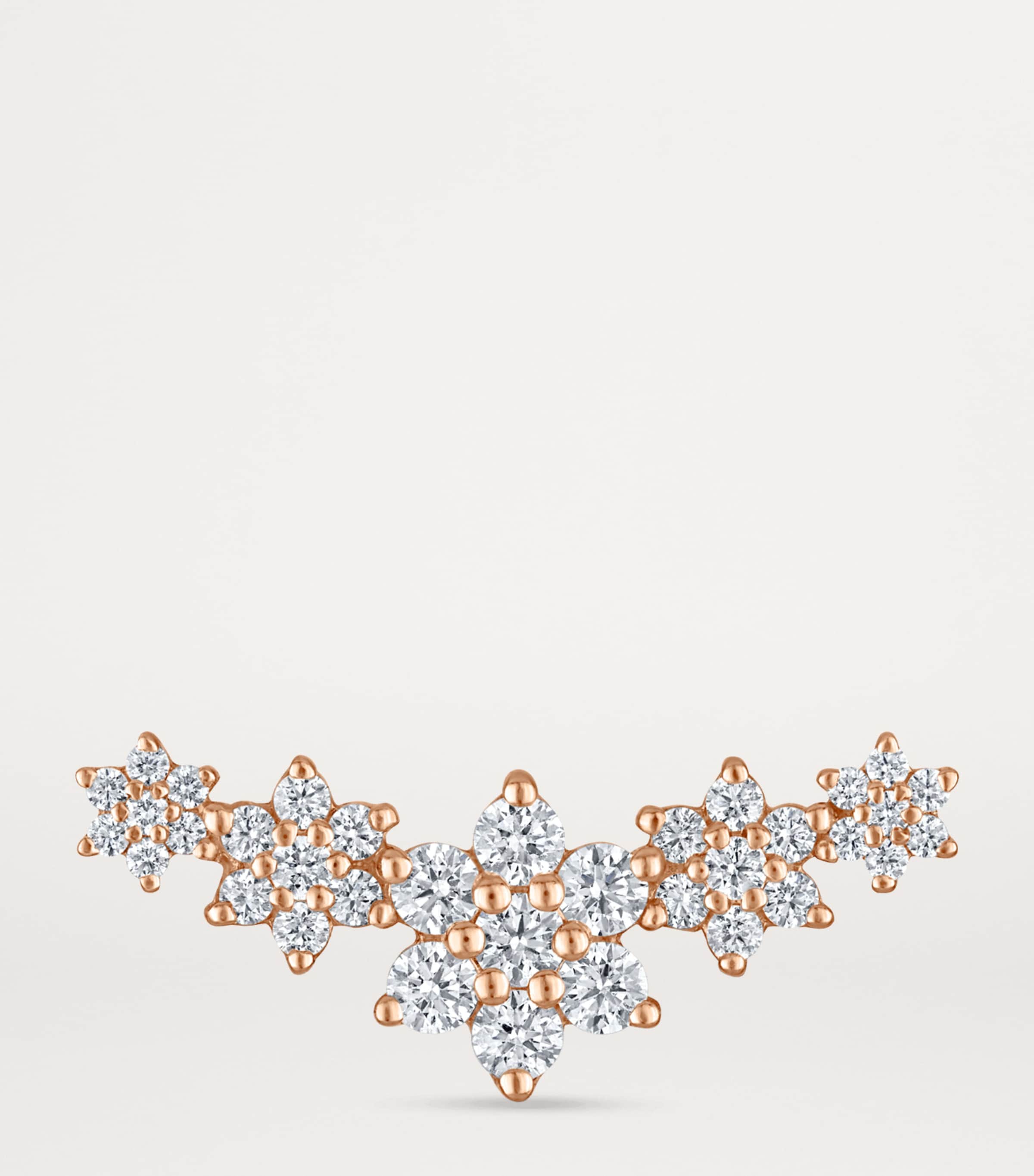 Rose Gold Five Flower Garland Diamond Threaded Stud Earring ROSE GOLD Image 3