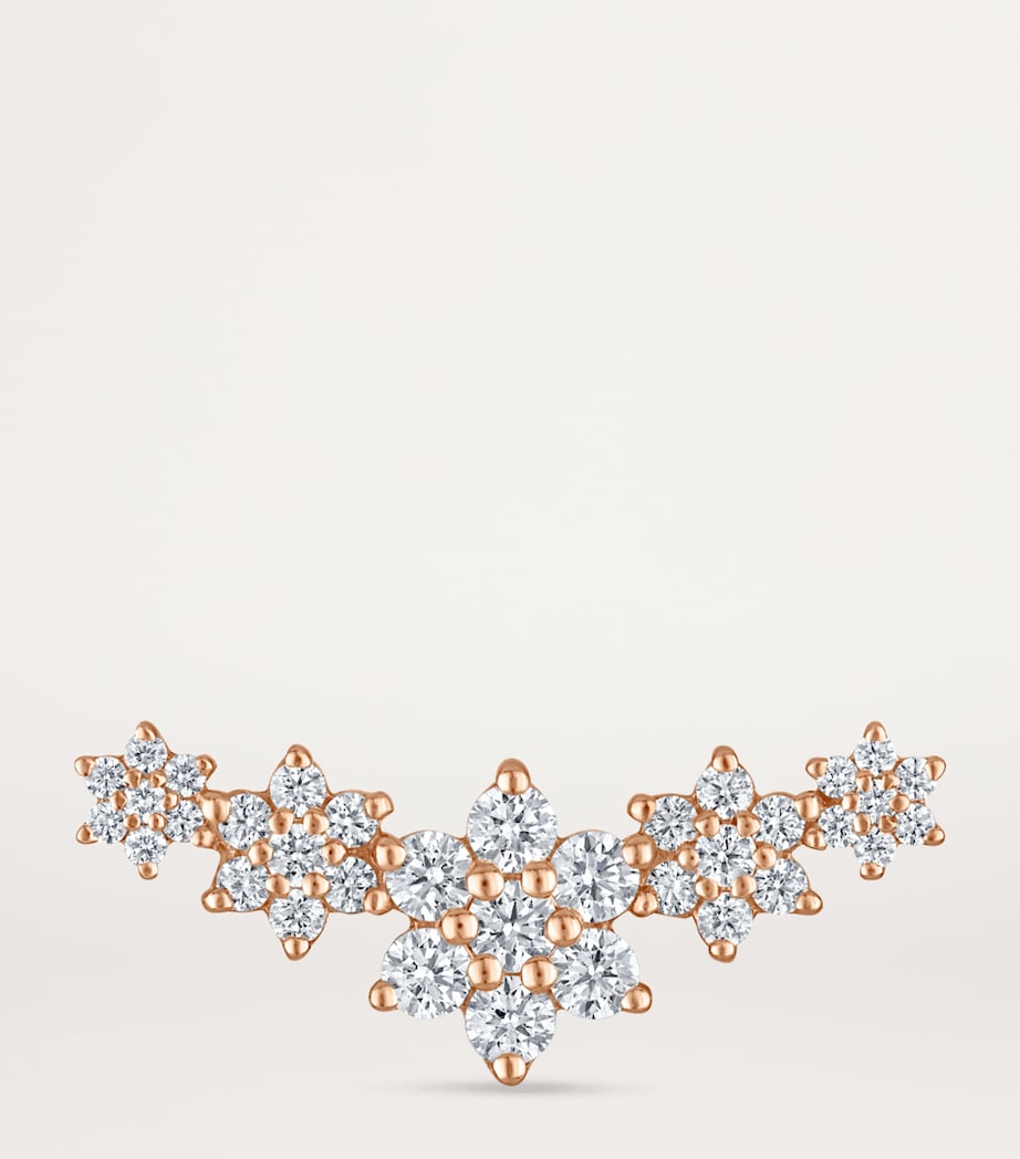 Rose Gold Five Flower Garland Diamond Threaded Stud Earring ROSE GOLD Image 3