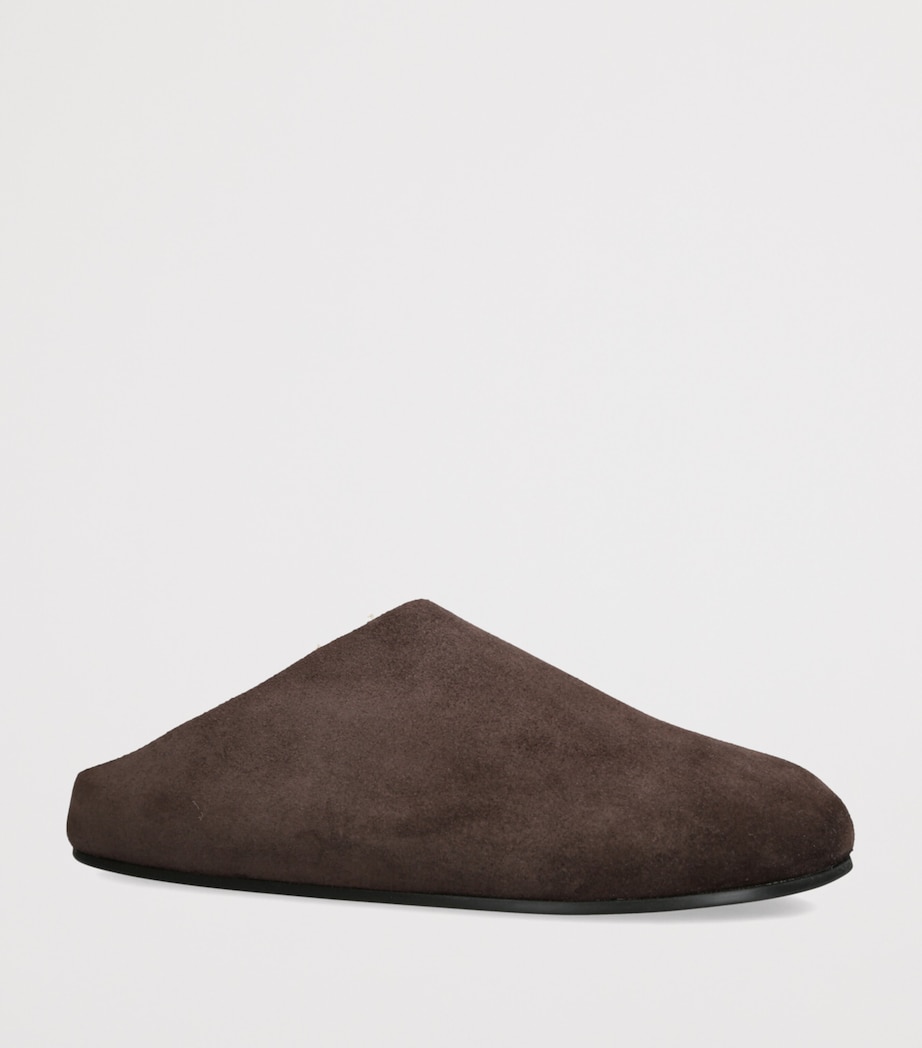 Hudson Suede Shearling Slides DARK BROWN Image 3