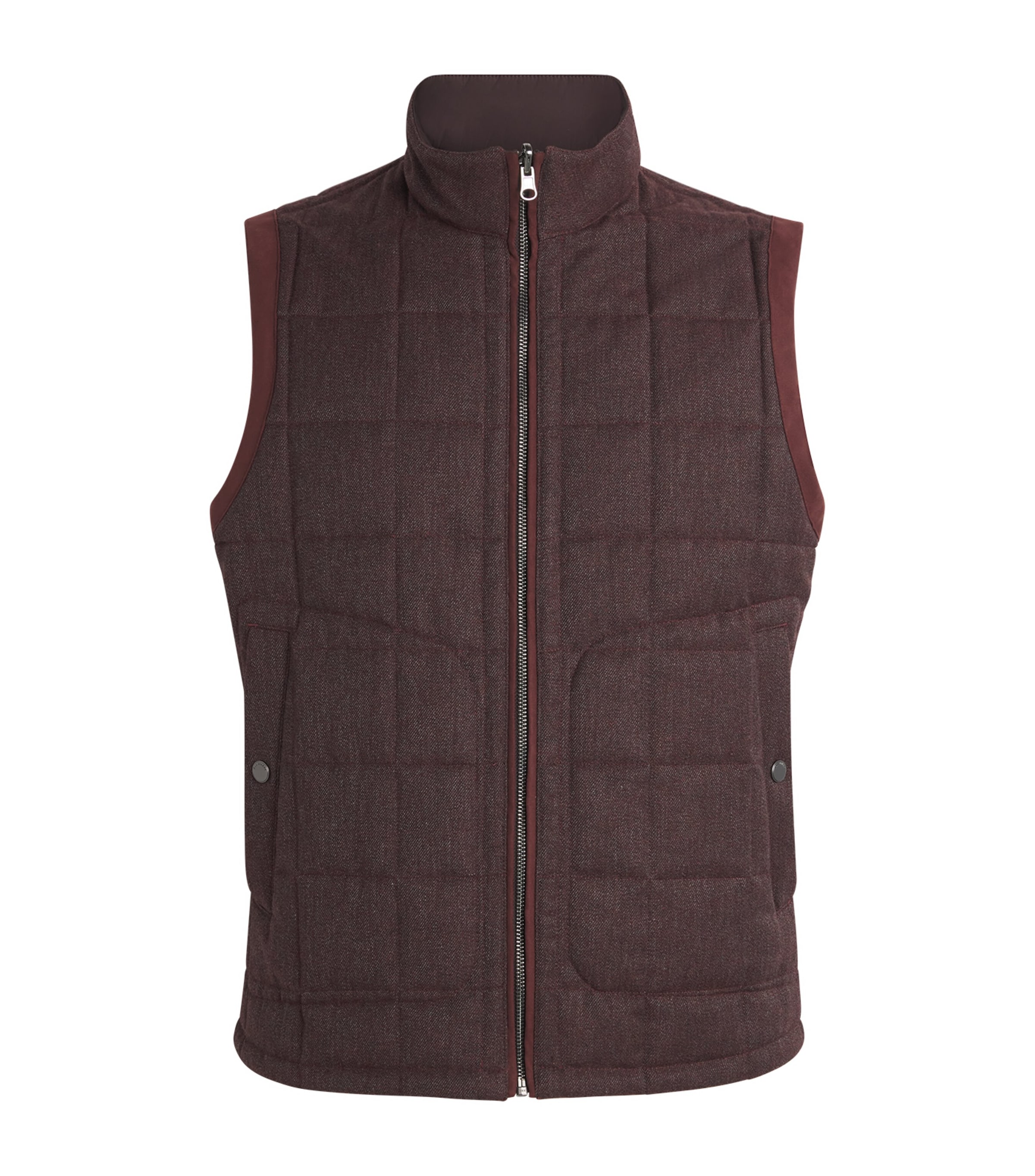 Pal Zileri Mens Reversible Padded Gilet Bordeaux Image 1