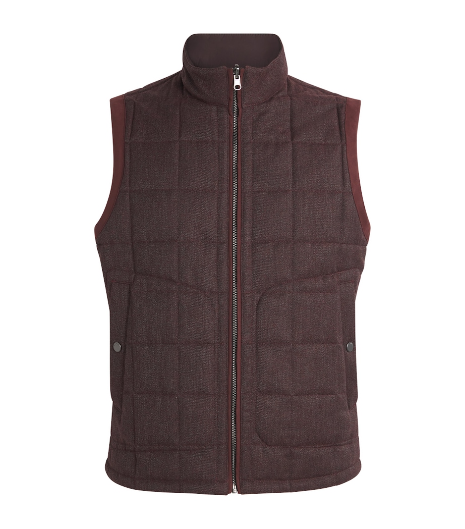 Pal Zileri Mens Reversible Padded Gilet Bordeaux Image 1