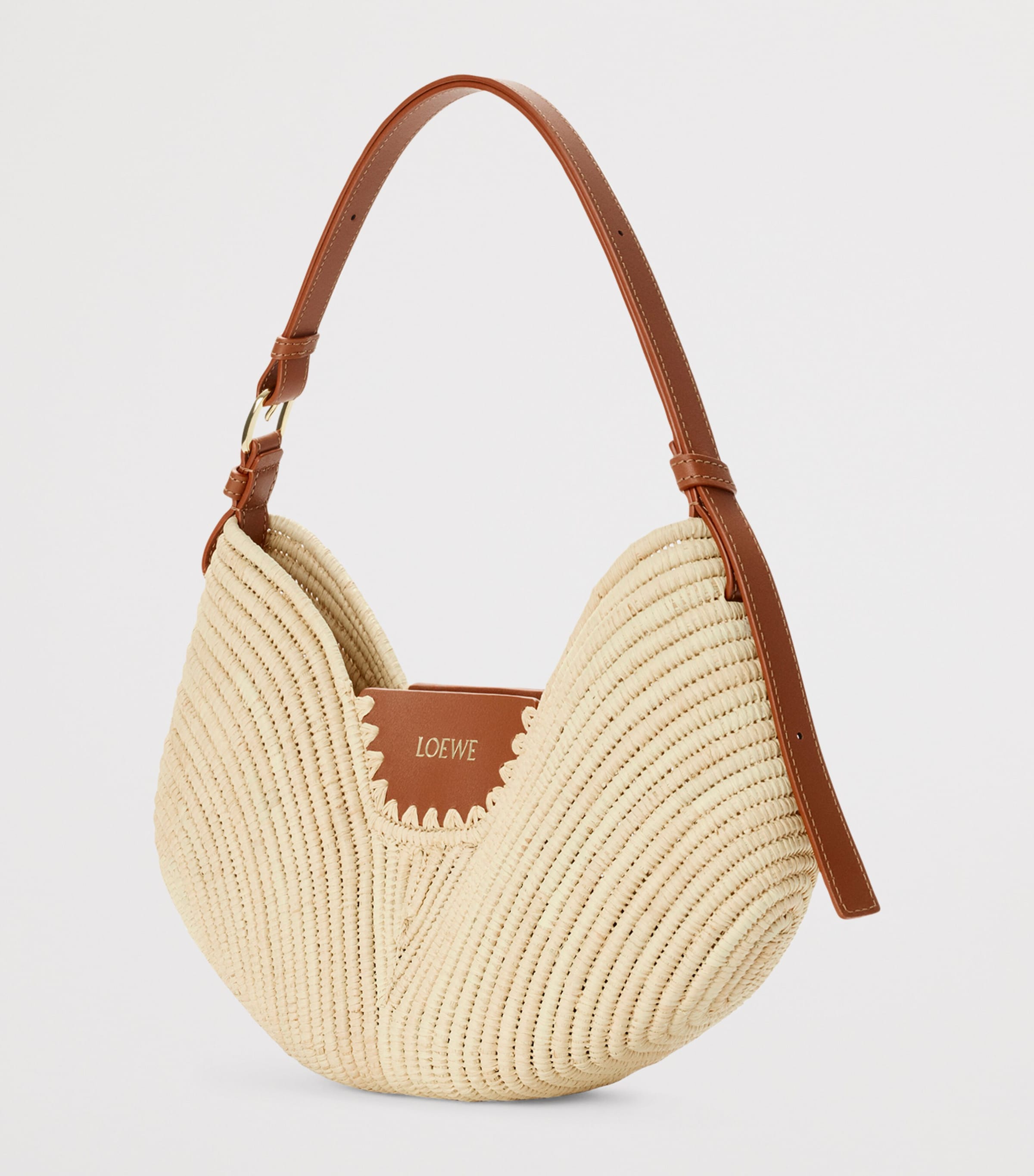 LOEWE x Paula's Ibiza Medium Raffia Swing Shoulder Bag Natural/tan Image 3