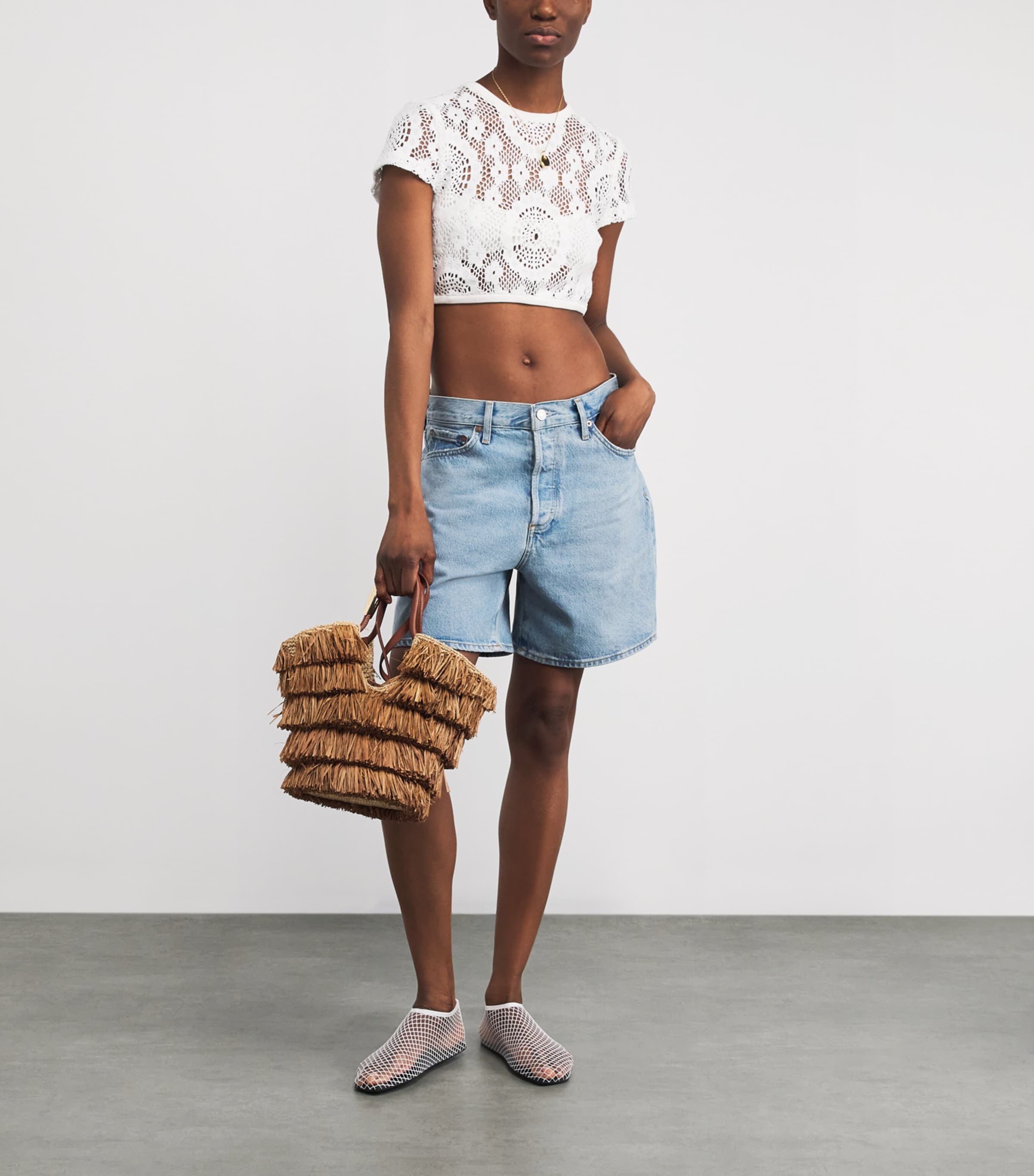 Lace Lidie Crop Top WHITE Image 2