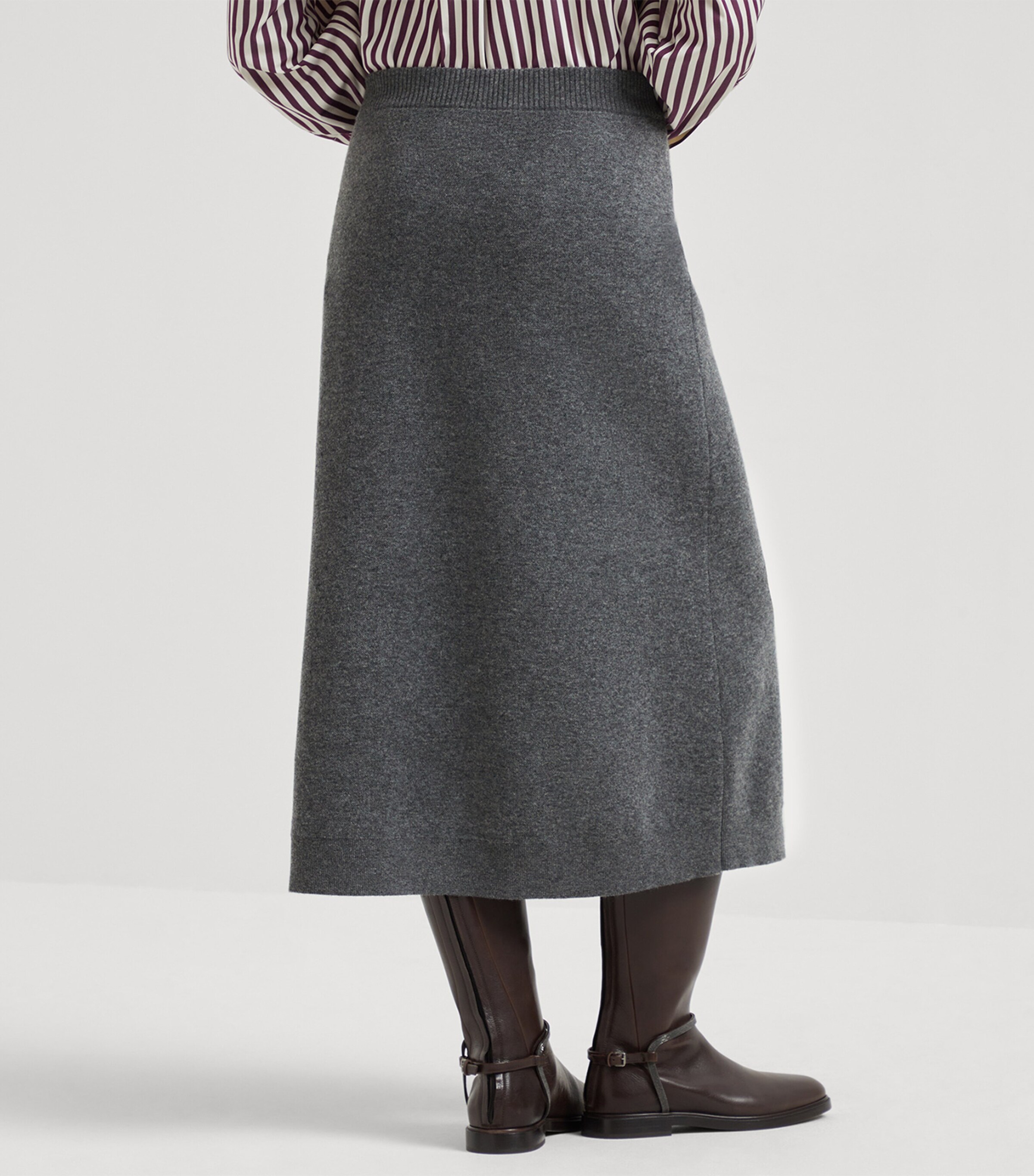 Cashmere Double-Knit Midi Skirt CBN25 Image 3