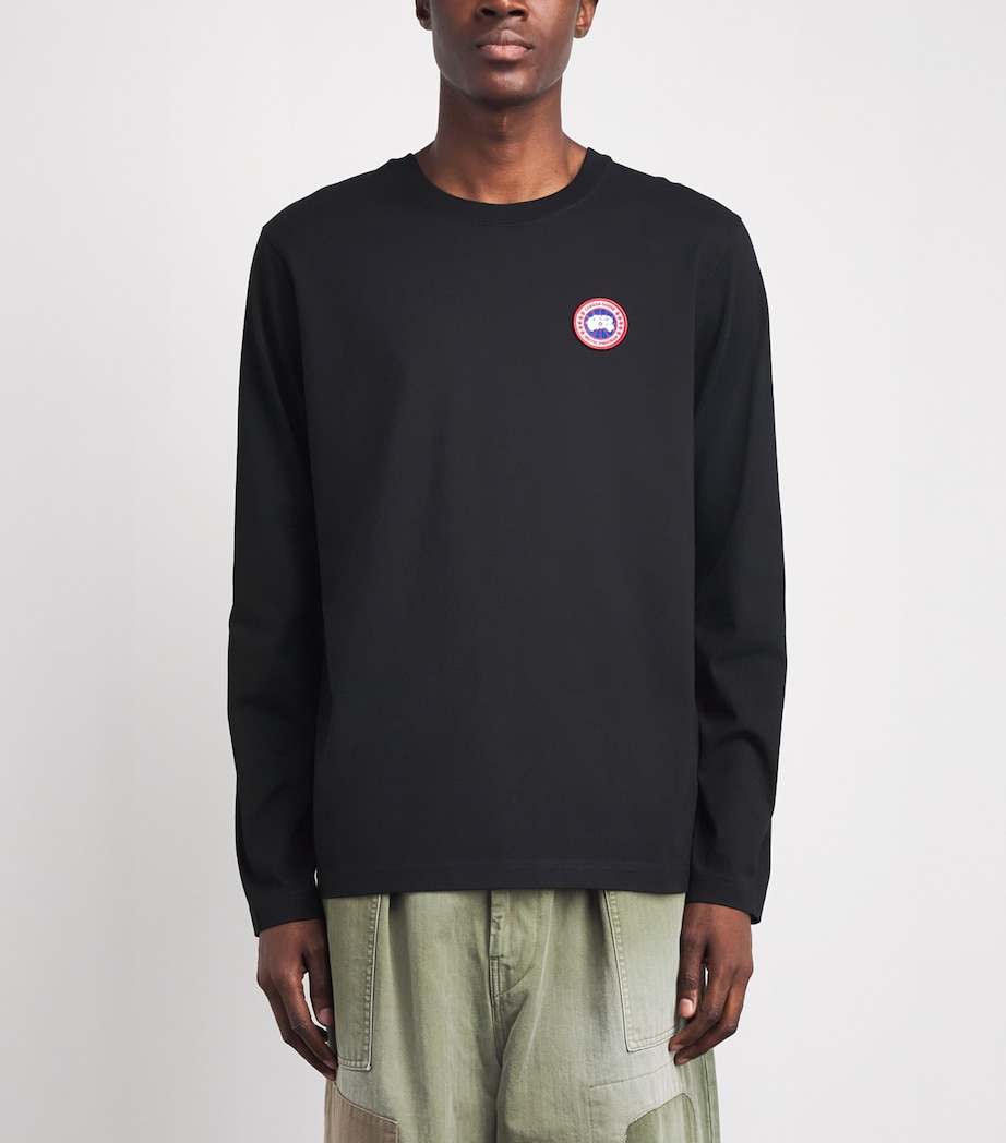 Canada Goose Mens Organic Cotton Vantage Long-Sleeve T-Shirt Black Image 4