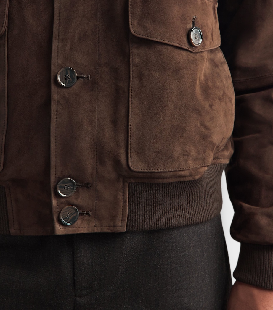 Arma Mens Lamb Suede Tomme Reversible Jacket Mud Brown Image 3
