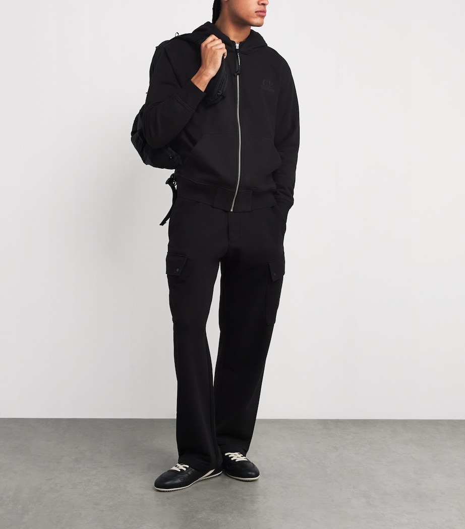 Cotton Logo Zip-Up Hoodie 999 BLACK Image 2