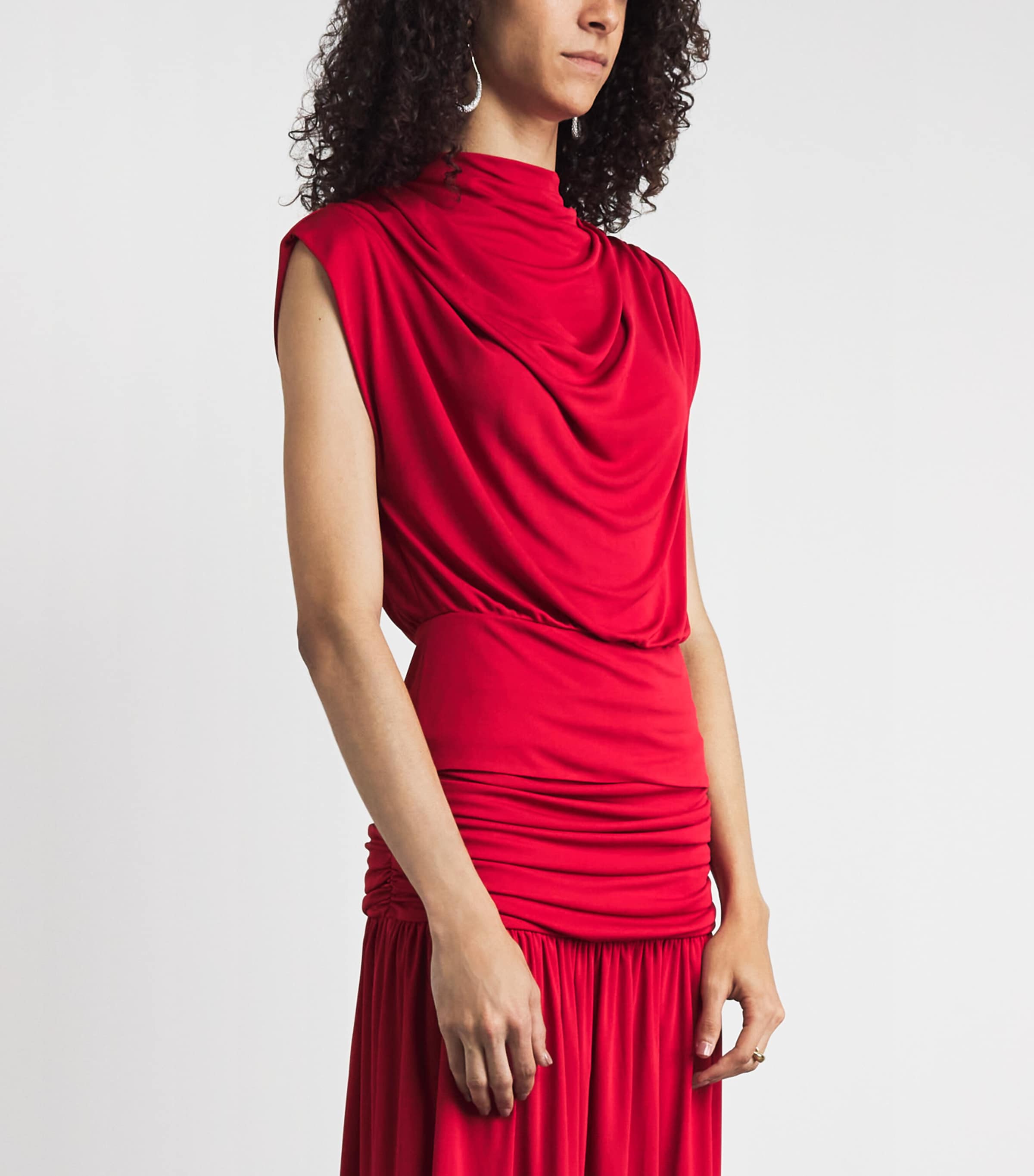 RETORI Womens Draped Sleeveless Blouse Red Image 4