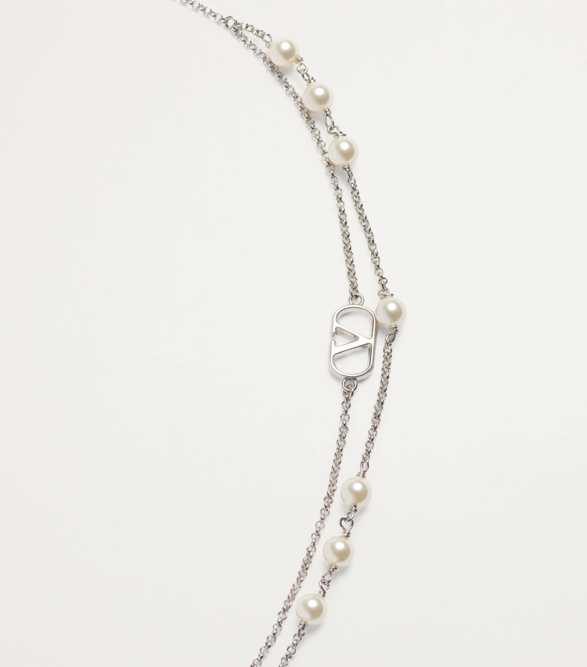 Double-Layered VLOGO Pearl Necklace 6RU Image 2