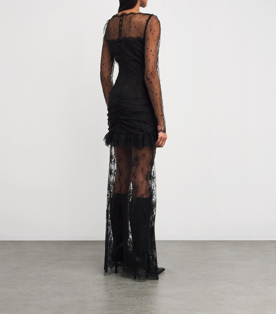 Sheer Lace Maxi Dress 0900 BLACK Image 3