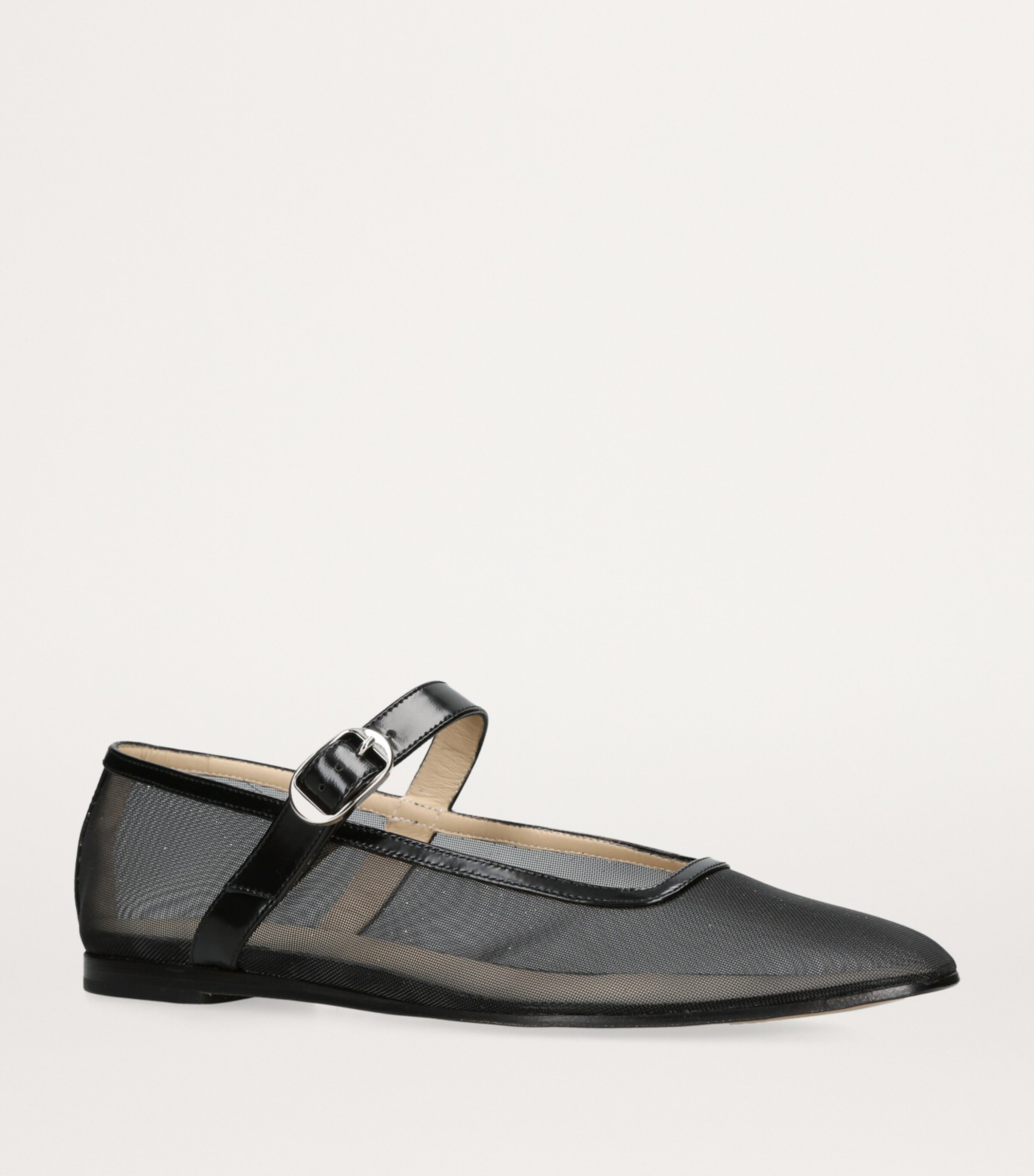 Le Monde Beryl Black Mesh Mary Jane Ballet Flats | Harrods UK