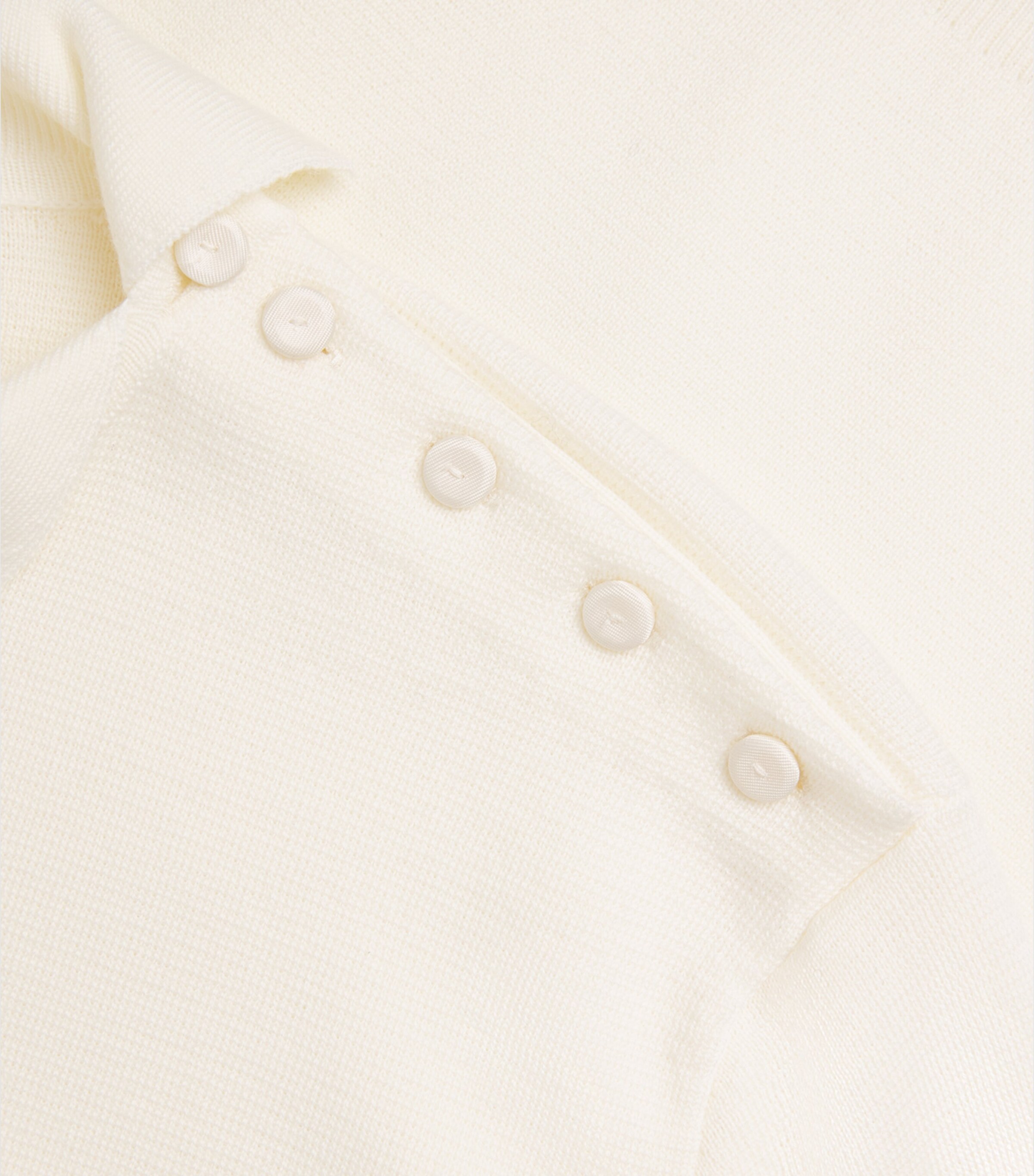 Róhe Womens Merino Wool Uneven-Collar Polo Sweater Off White Image 6