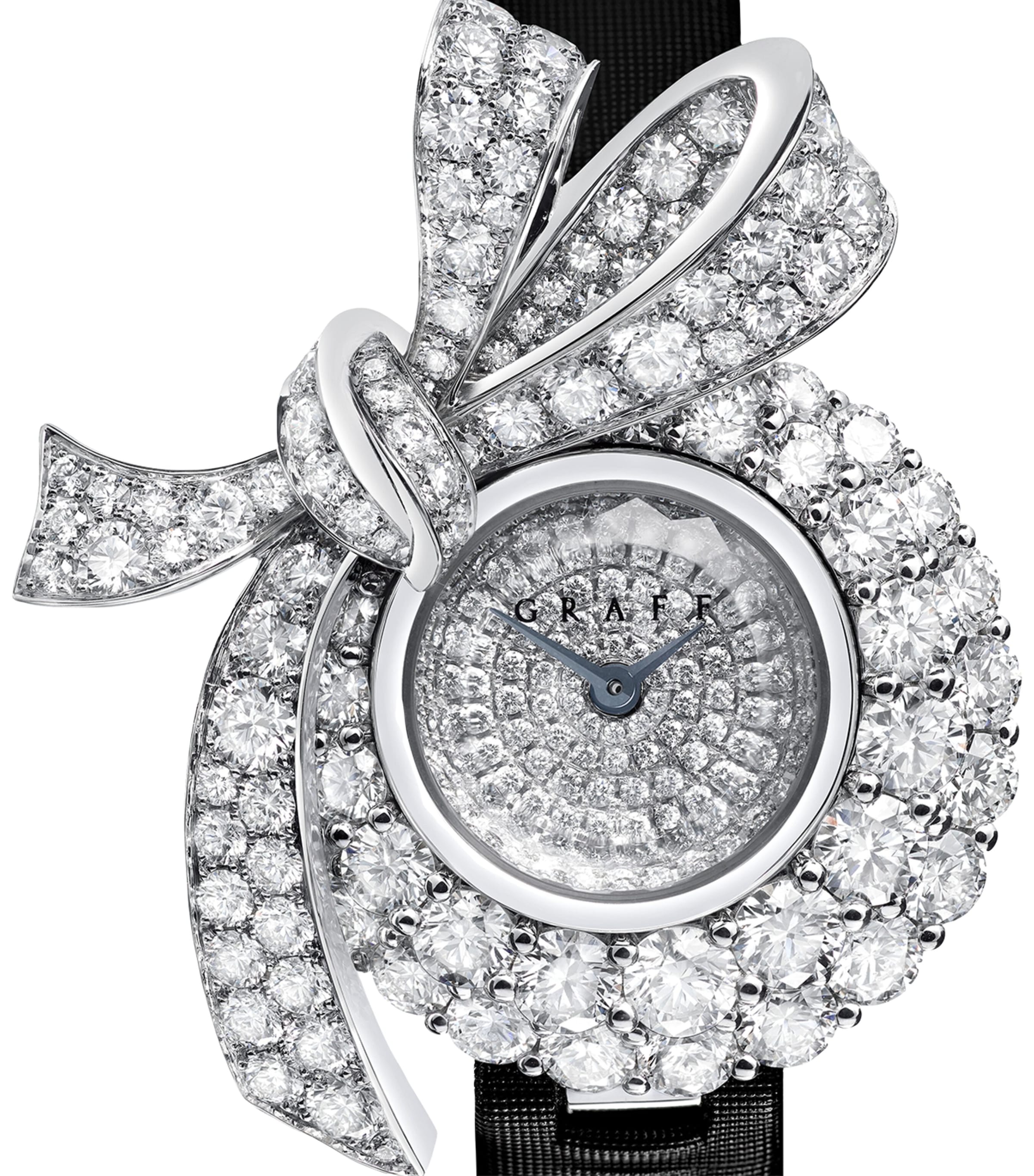 White Gold and Diamond Tilda's Bow Watch 22.5mm BLACK Image 4