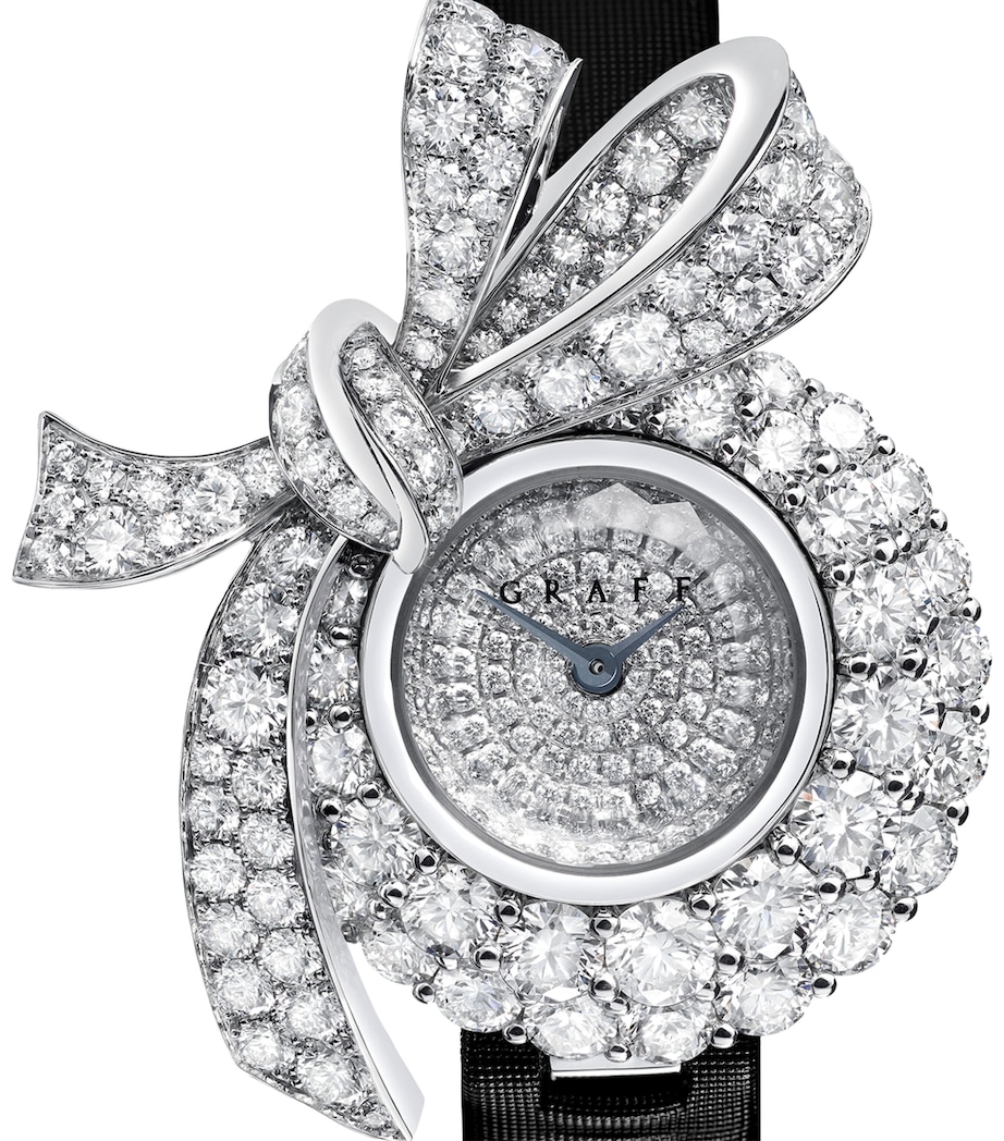 White Gold and Diamond Tilda's Bow Watch 22.5mm BLACK Image 4