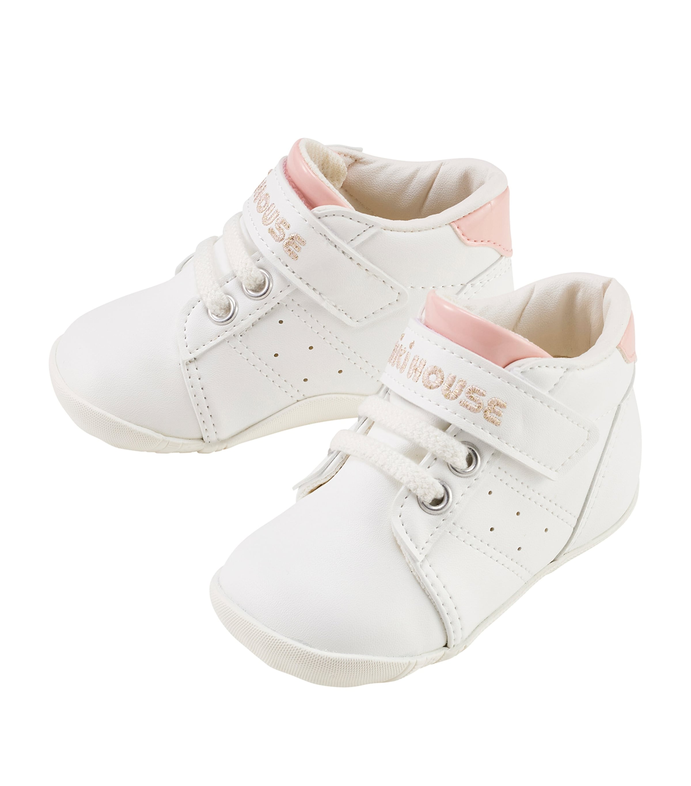 Miki House Kids' Velcro-strap High-top Sneakers In Pink