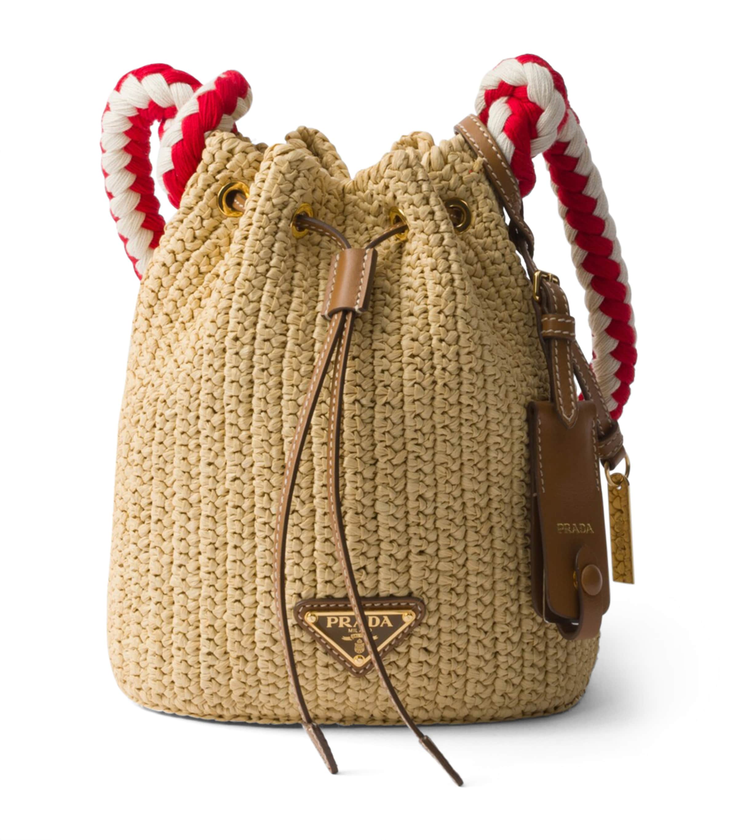 Prada Mini Crochet Bucket Bag | Harrods UK
