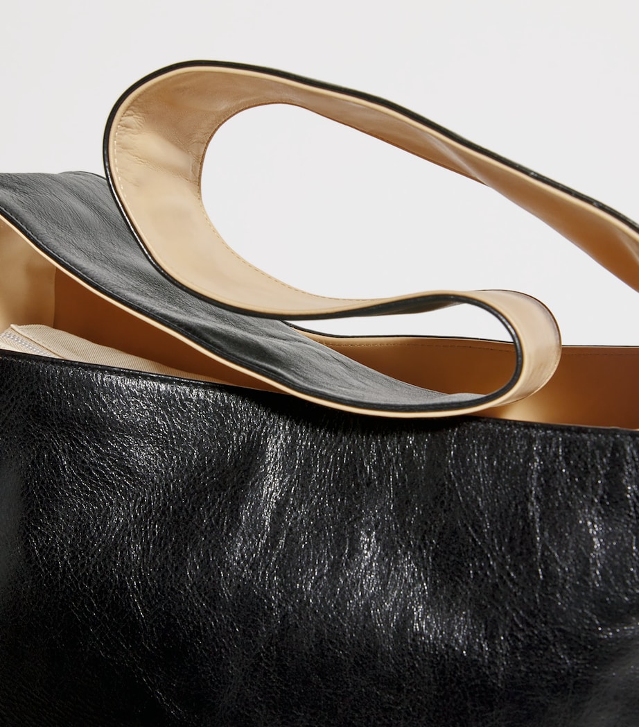 Leather Brick Bag DEEP BLACK LEATHER Image 6