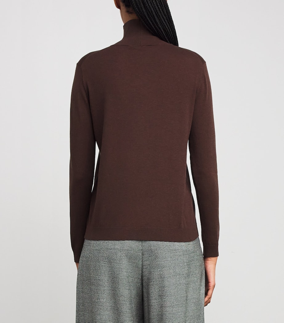 Silk-Wool Rollneck Sweater CHOCOLATE Image 4