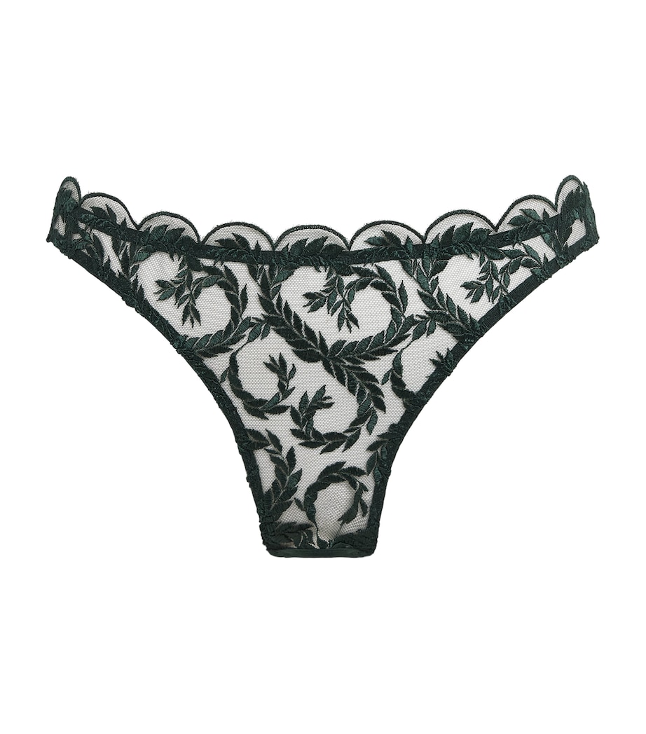 Coco De Mer Womens Lace Arletta Open Briefs Emerald Image 1