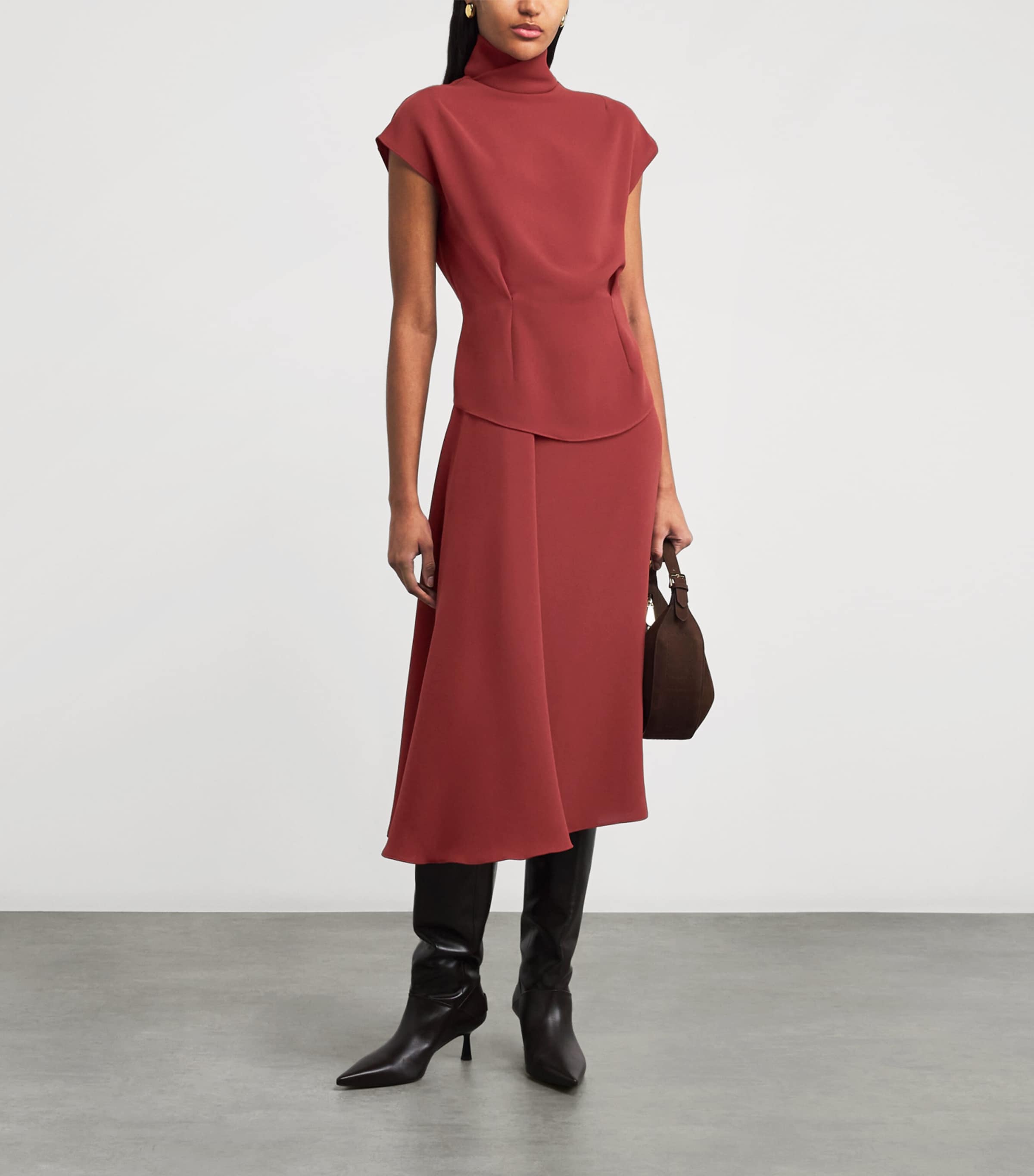 Georgette Dawn Midi Skirt CARMINE Image 2