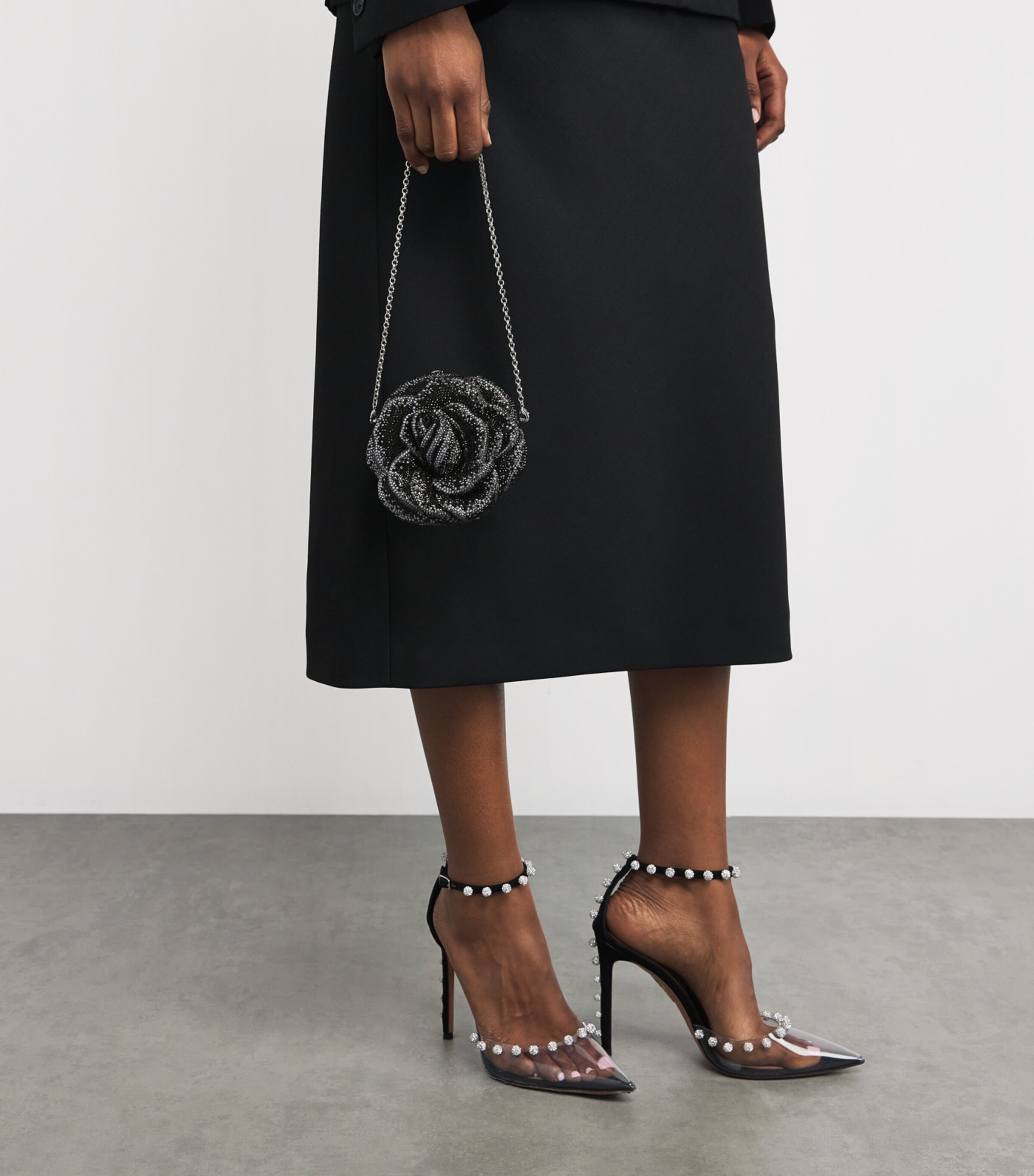 Crystal-Embellished Rose Clutch Bag SJTMT Image 2