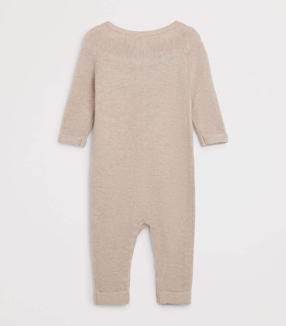 Cotton-Wool-Cashmere Embroidered All-In-One (Newborn-24 Months) 15MOKA MOULIN GRIS Image 2