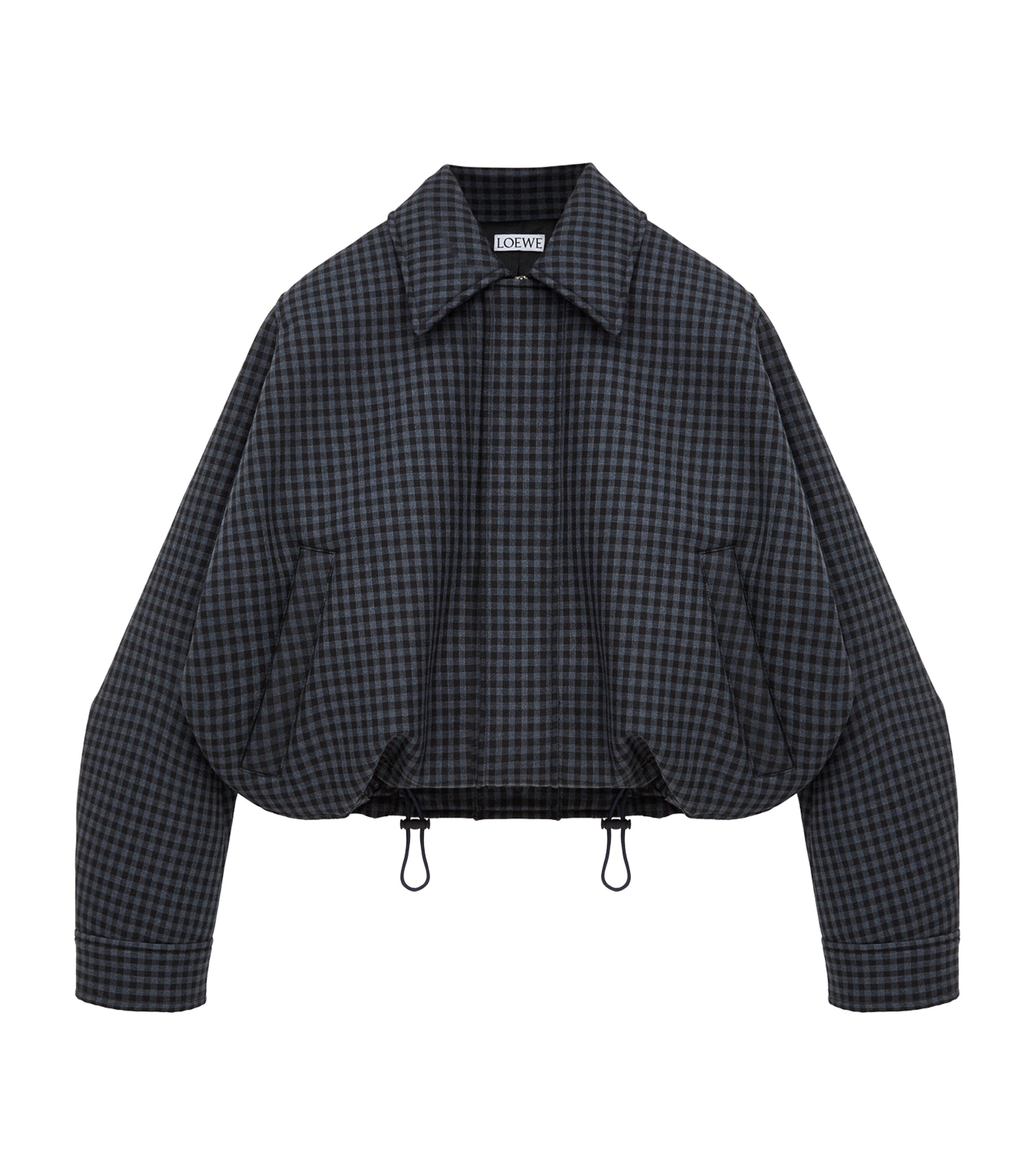 LOEWE Womens Wool-Blend Drawstring Jacket Blue/black Image 1