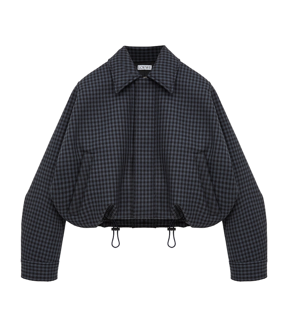 LOEWE Womens Wool-Blend Drawstring Jacket Blue/black Image 1