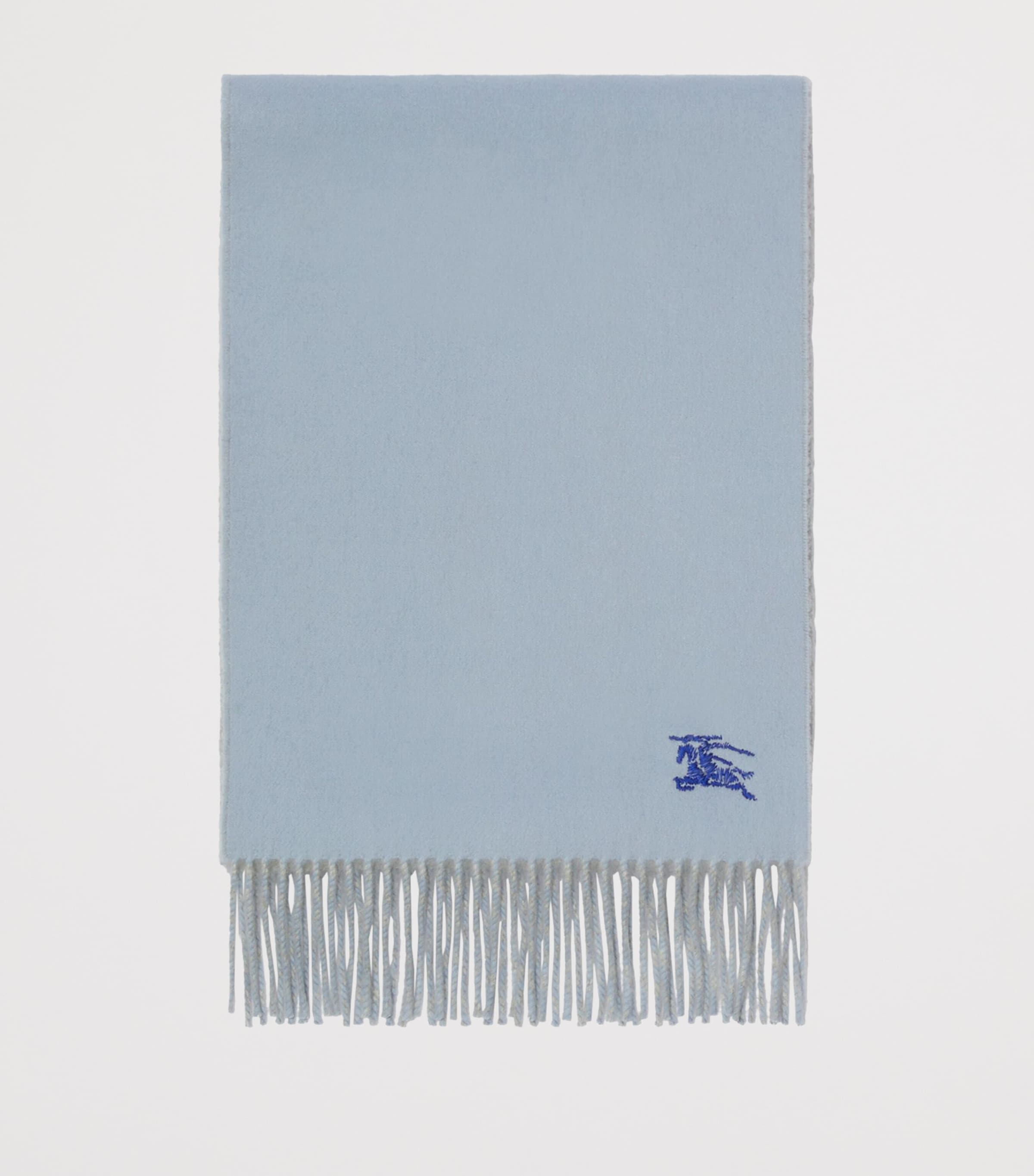 Cashmere Reversible EKD Scarf BANK BLUE/PALE GREY Image 3