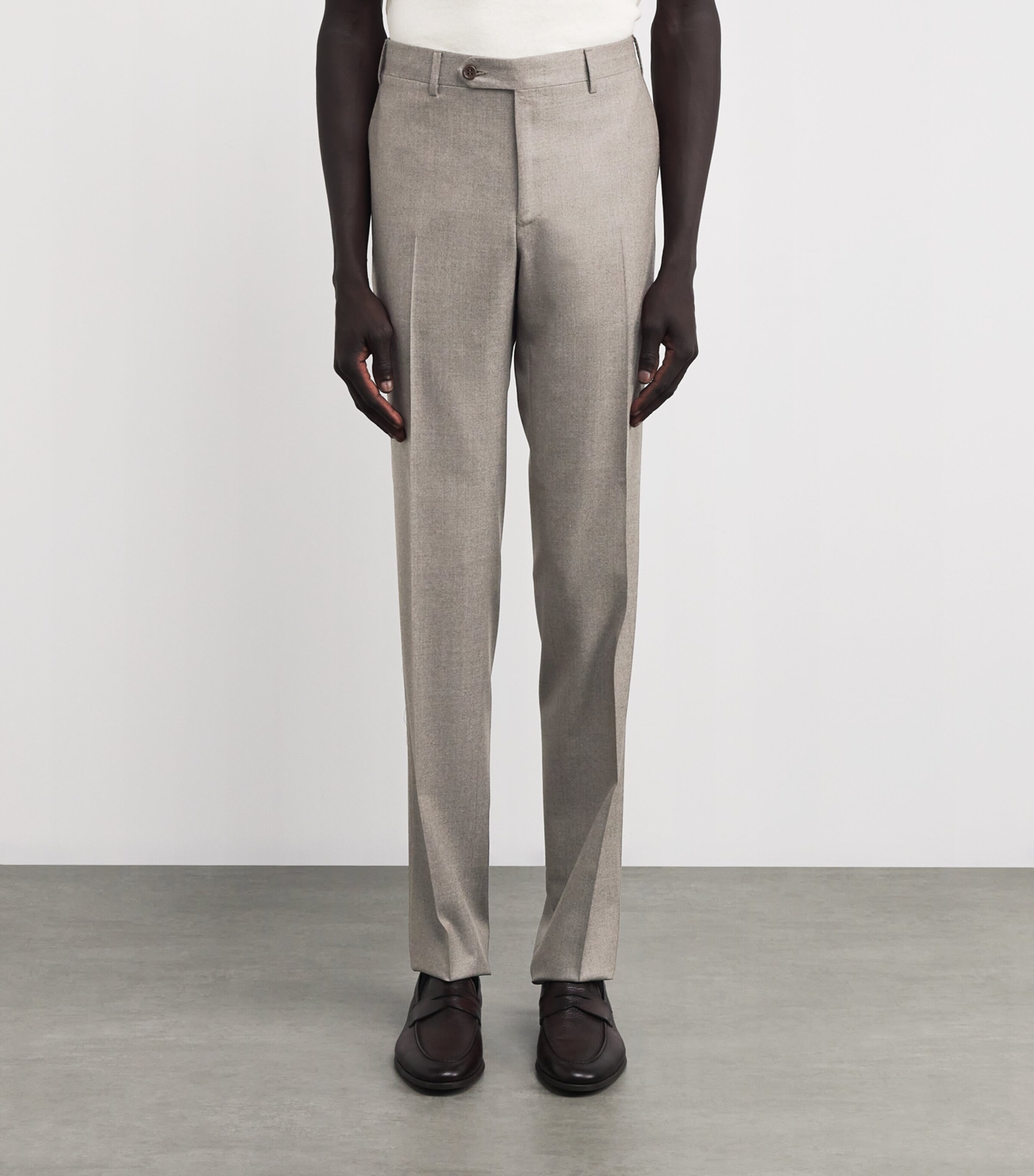 Canali Mens Wool Chinos Image 3