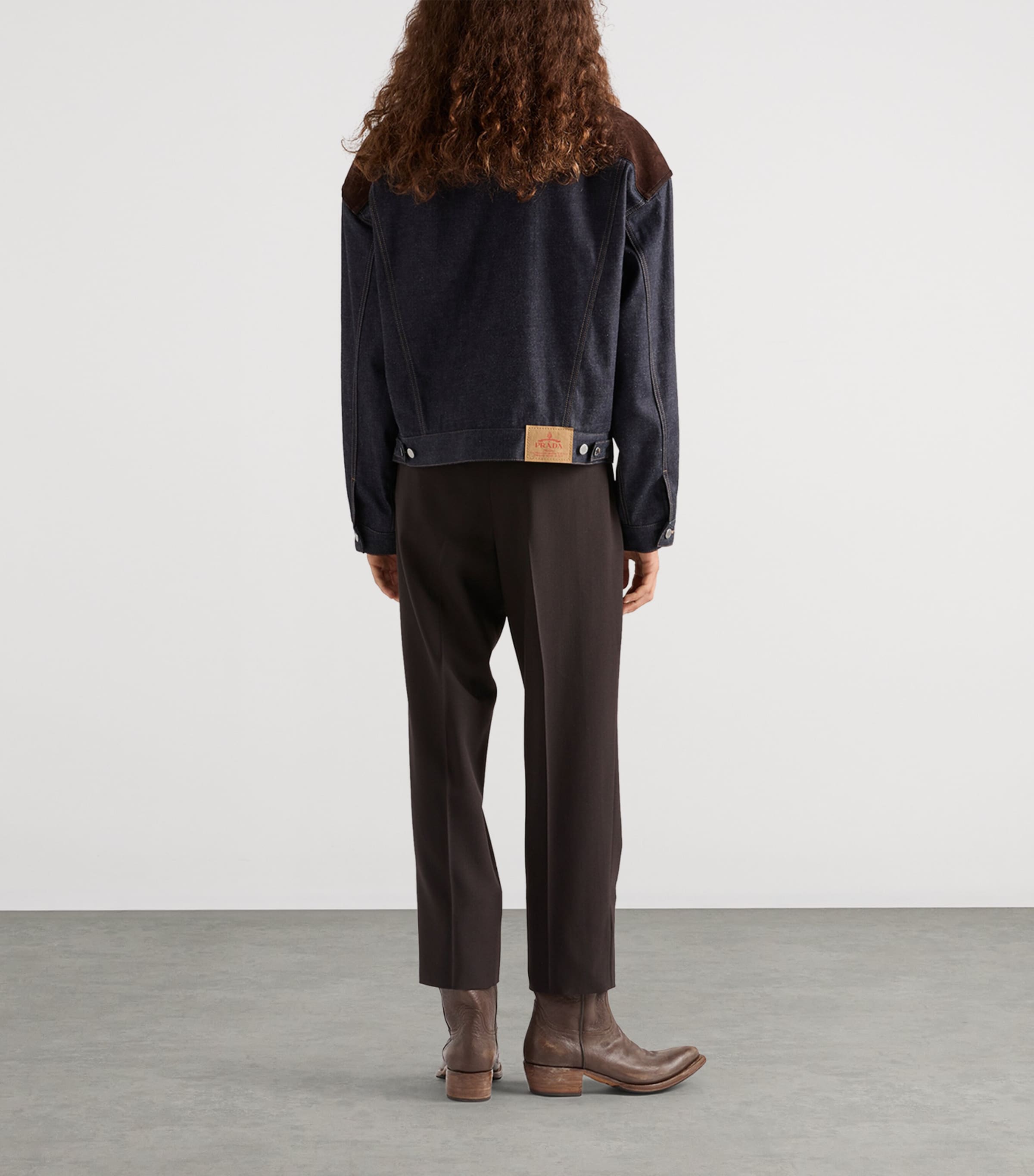 Prada Mens Denim-Suede Shirt Jacket Image 5