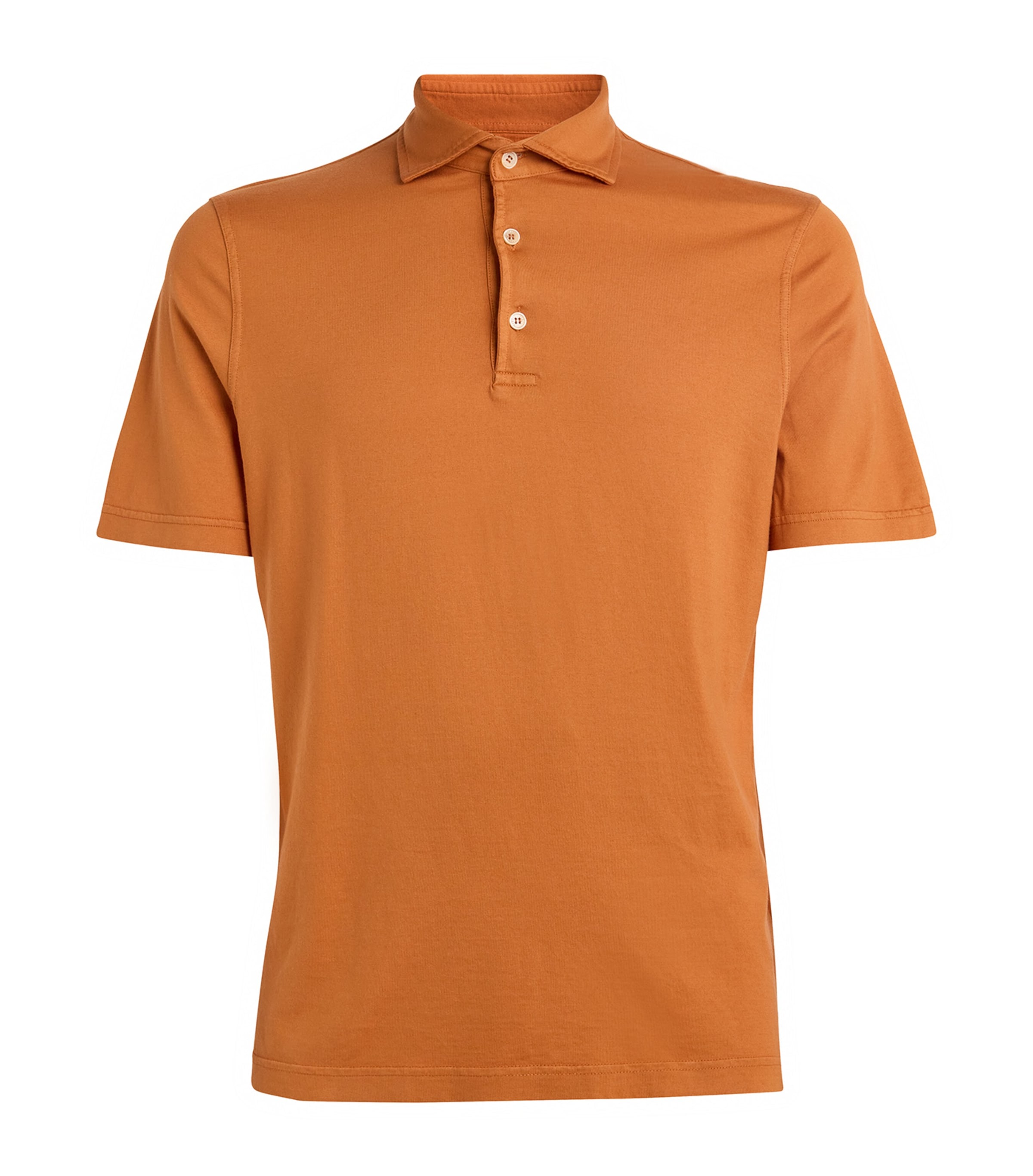 Fedeli Organic Giza Cotton Polo Shirt In Orange