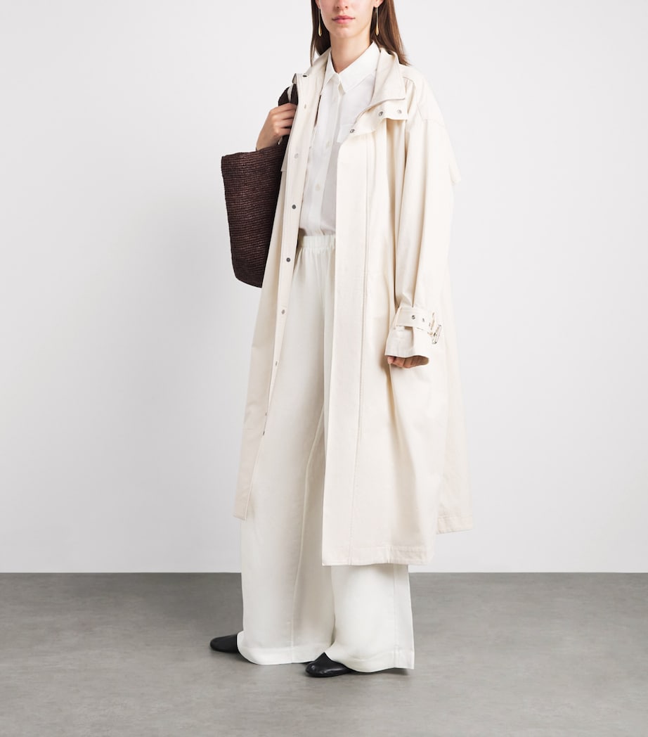 ANINE BING Womens Wide-Leg Rosyln Trousers Ivory Image 2