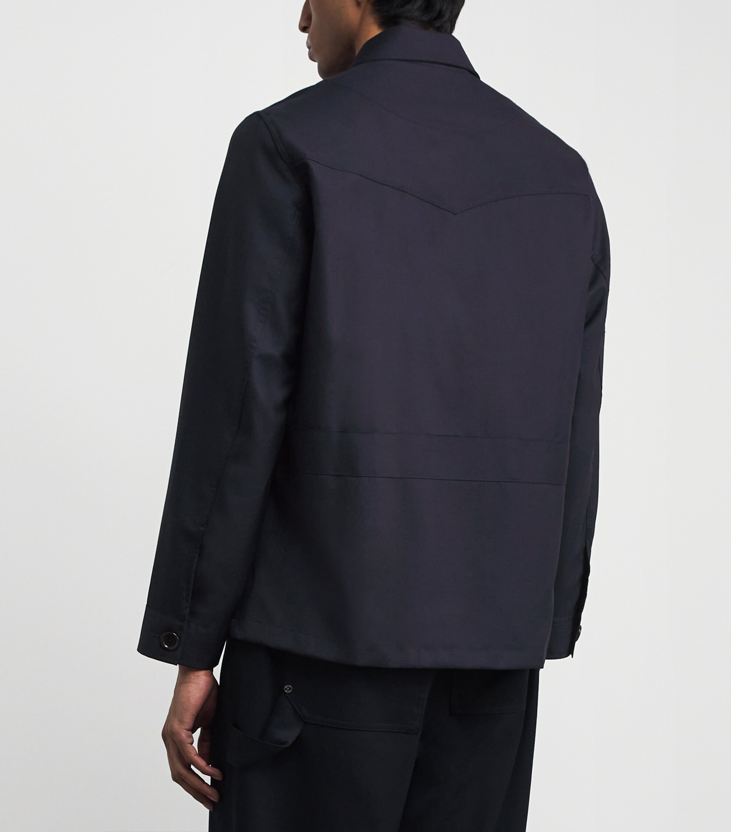 Oliver Spencer Mens Cotton Kennard Shirt Jacket Navy Image 5