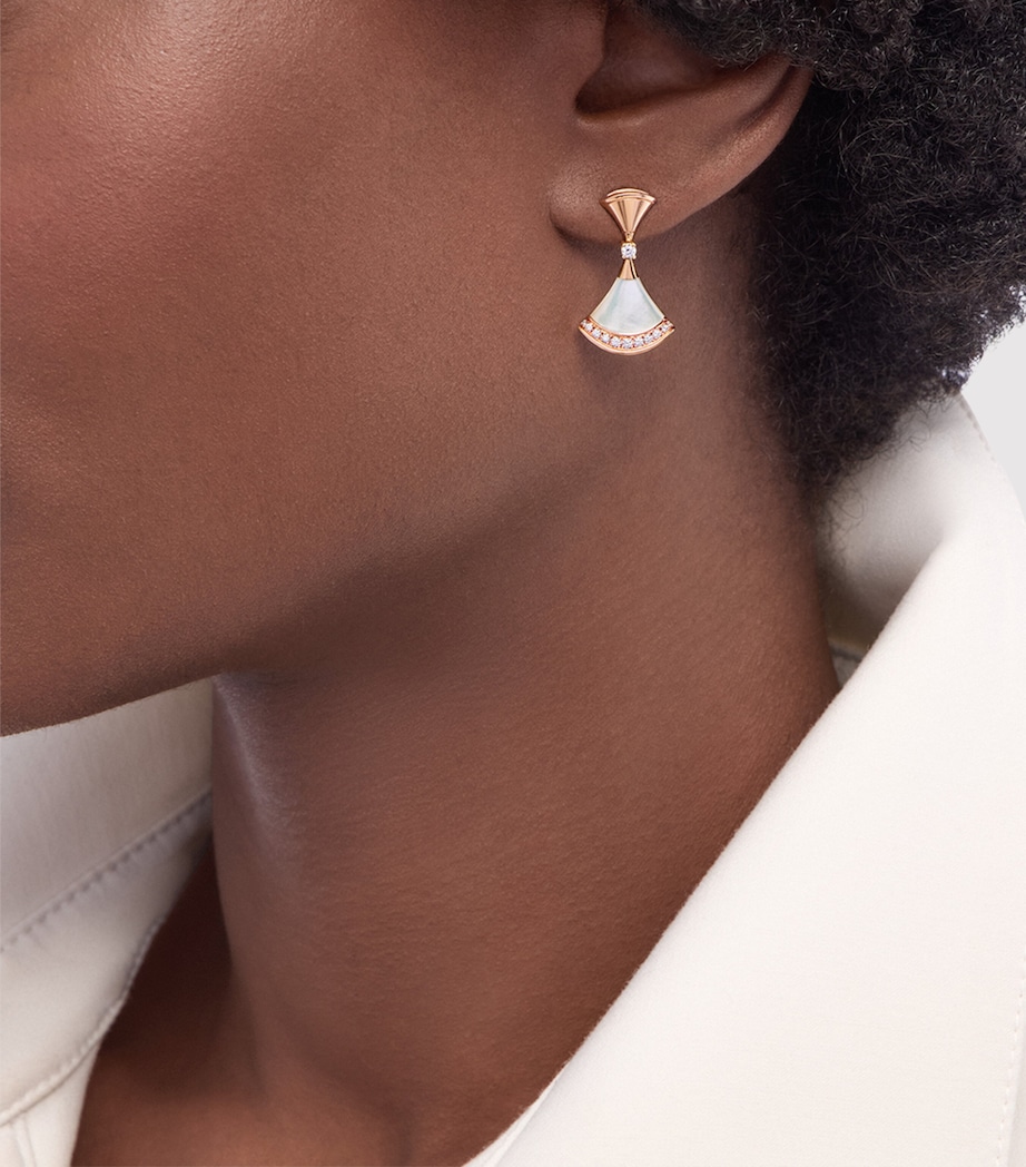 Rose Gold, Diamond and Mother-of-Pearl Divas’ Dream Earrings PINK GOLD Image 5