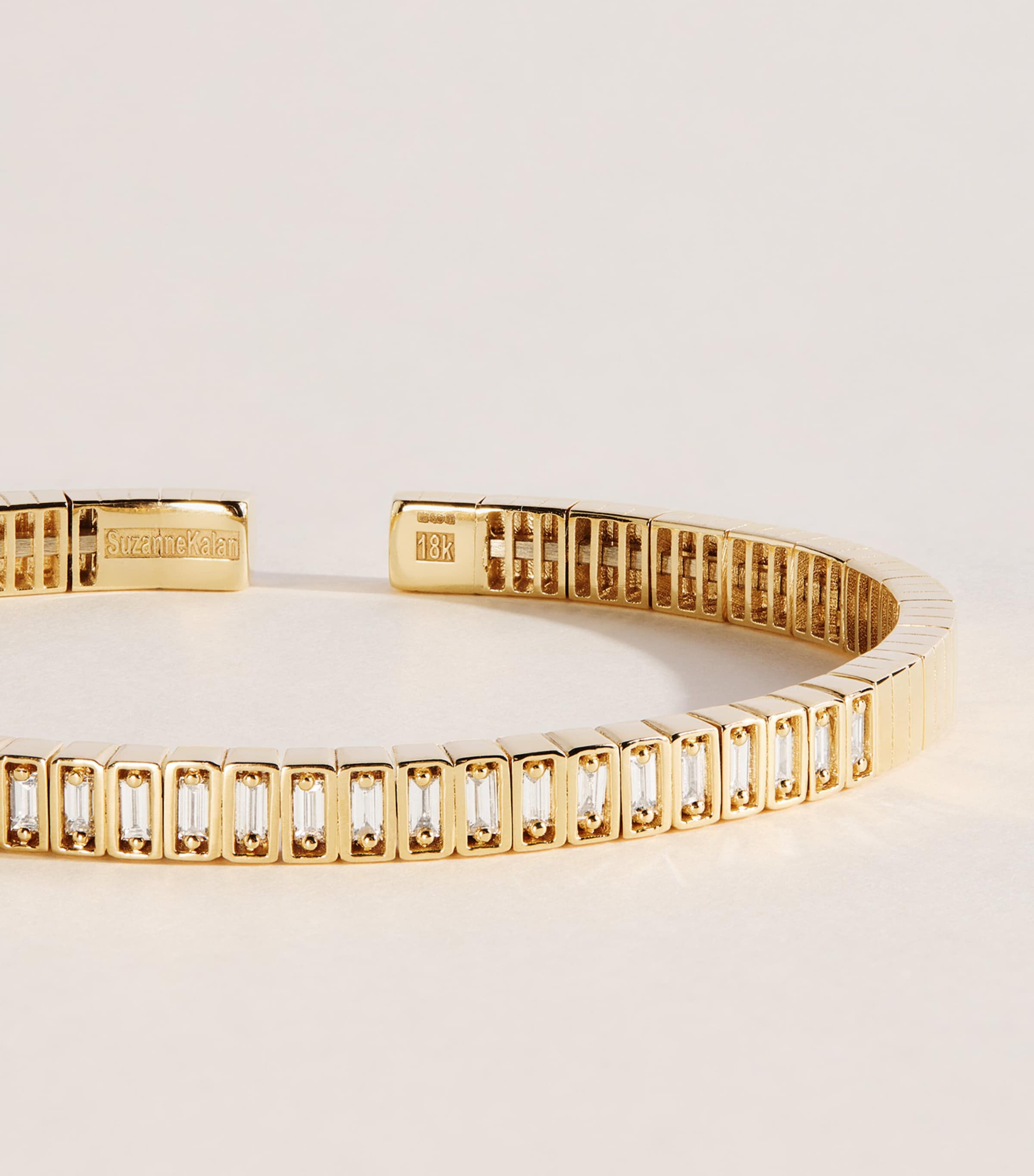 Suzanne Kalan Yellow Gold and Diamond Inlay Bangle Yg/wd Image 3