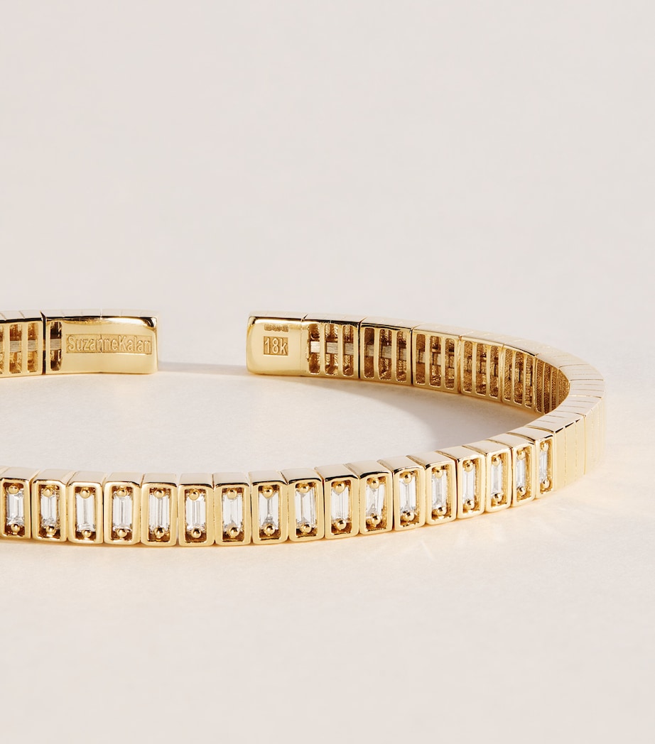 Suzanne Kalan Yellow Gold and Diamond Inlay Bangle Yg/wd Image 3
