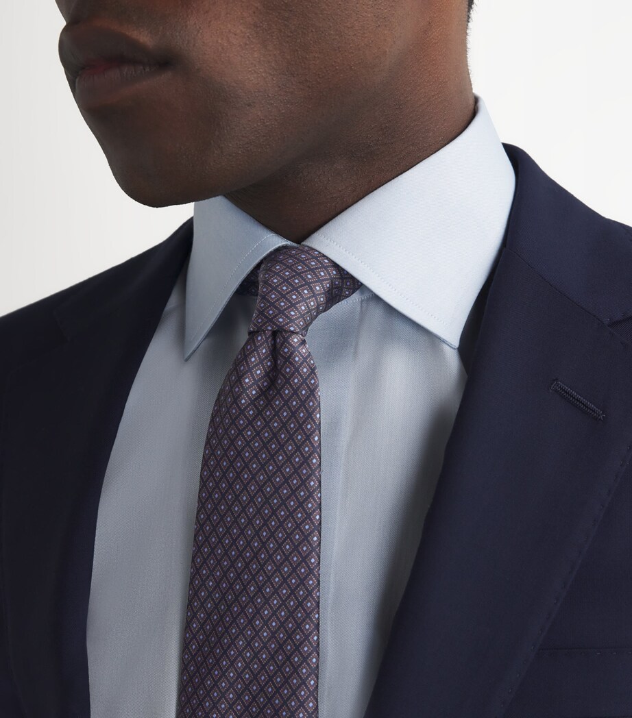 Silk Patterned Tie 030 DARK BROWN EBONY Image 3