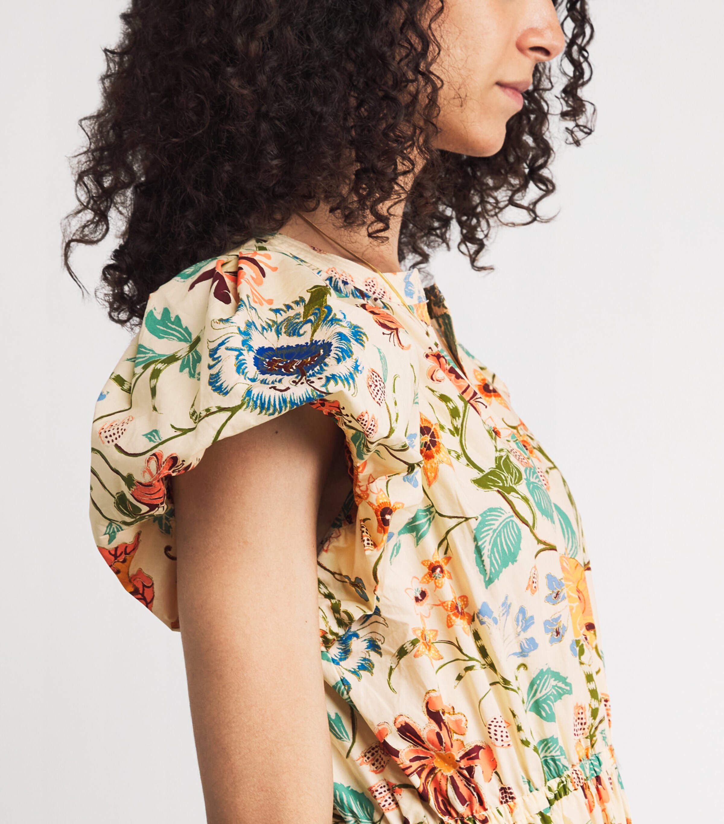 Ulla Johnson Womens Cotton Floral Marin Midi Dress Abalone Image 3