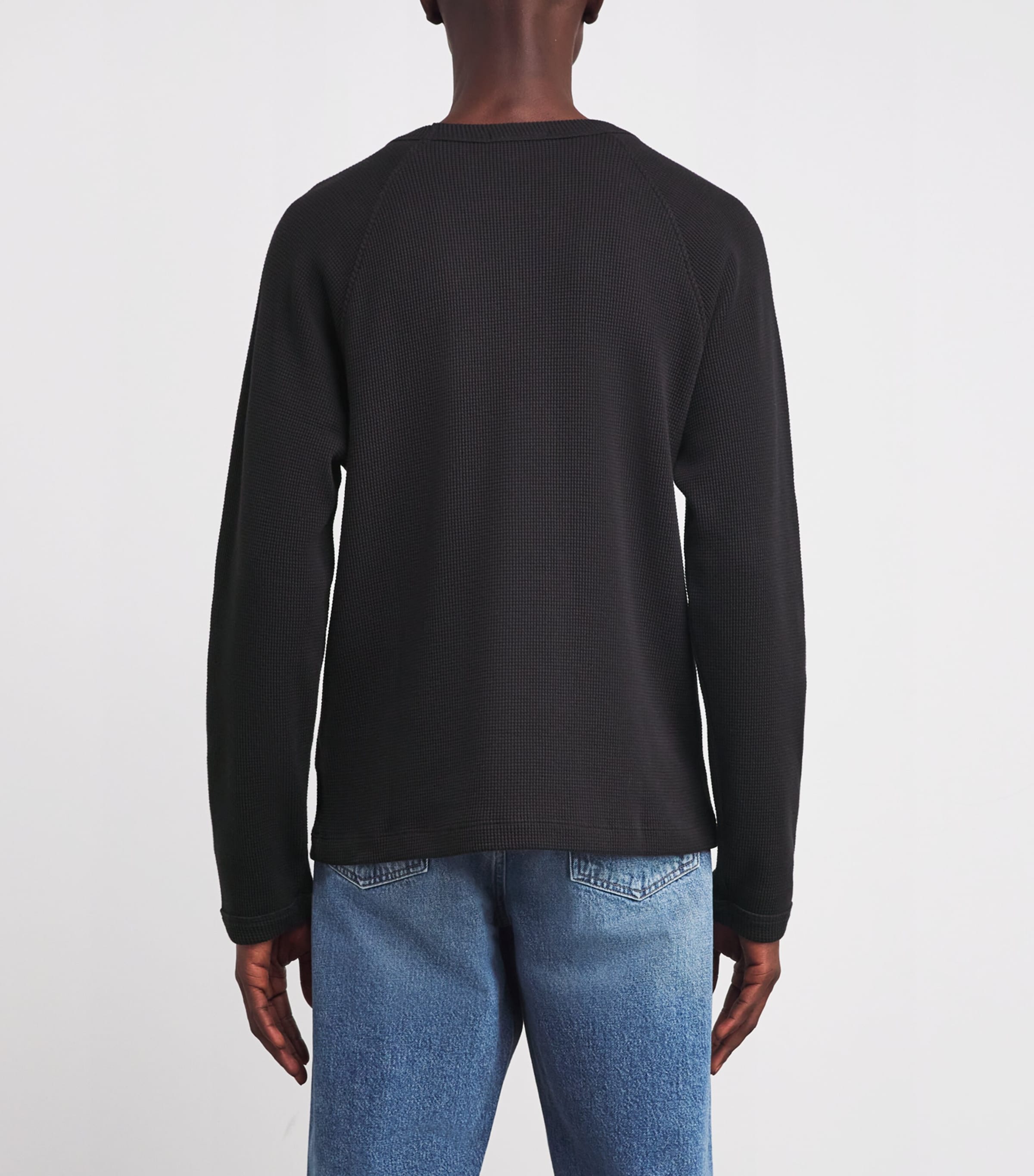 Cotton-Blend Payson Waffle T-Shirt BLK Image 4