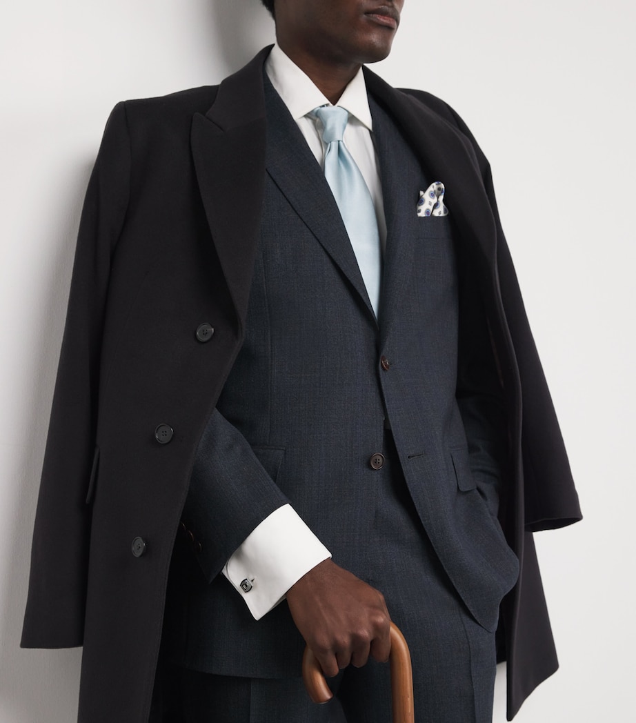 Palladium Mother-Of-Pearl-Detail Ascot Cufflinks NAVY Image 2