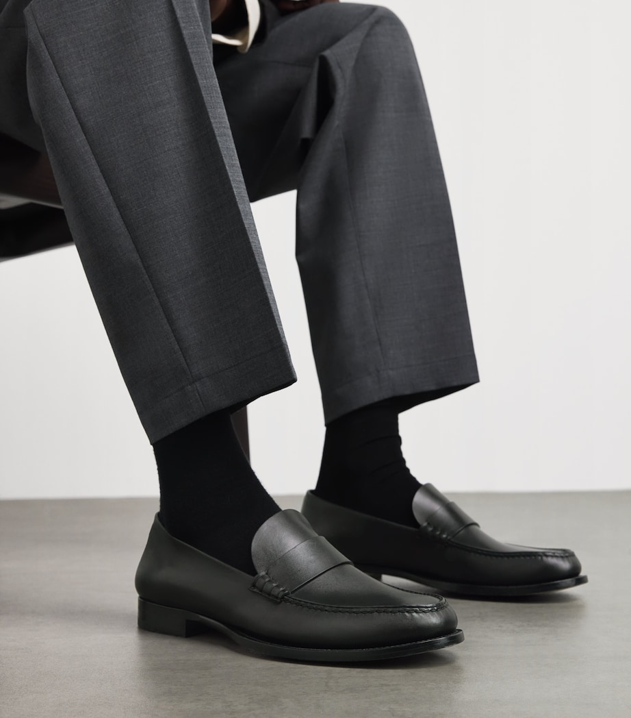 The Row Novus Leather Moccasins Black Image 2