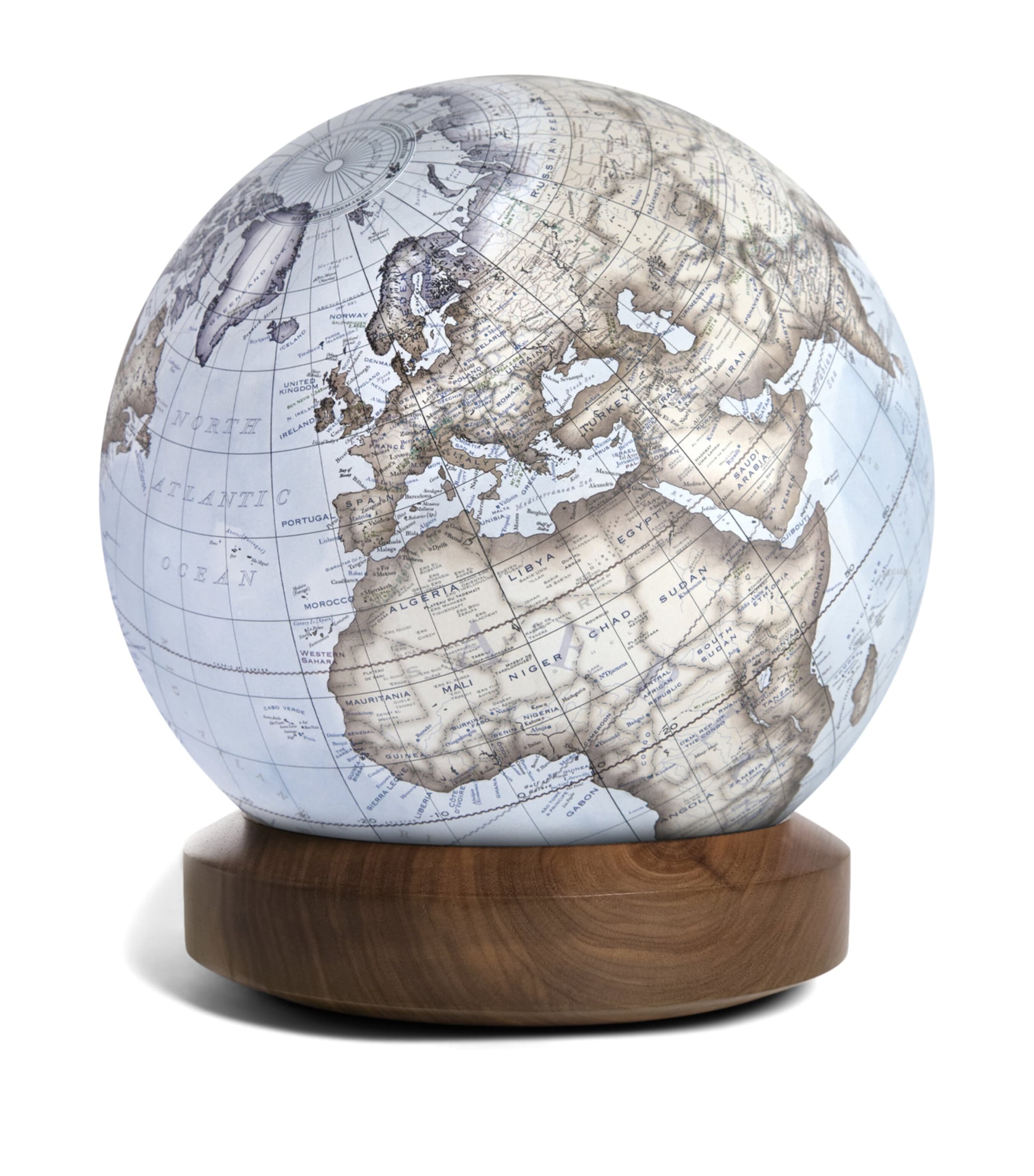Bellerby The Walnut Albion Desk Globe (22cm) Glacial Blue Image 2