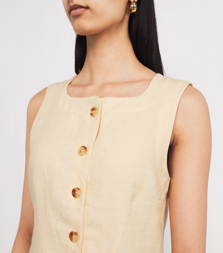 Linen Emma Mini Dress DUSTY CITRON Image 6