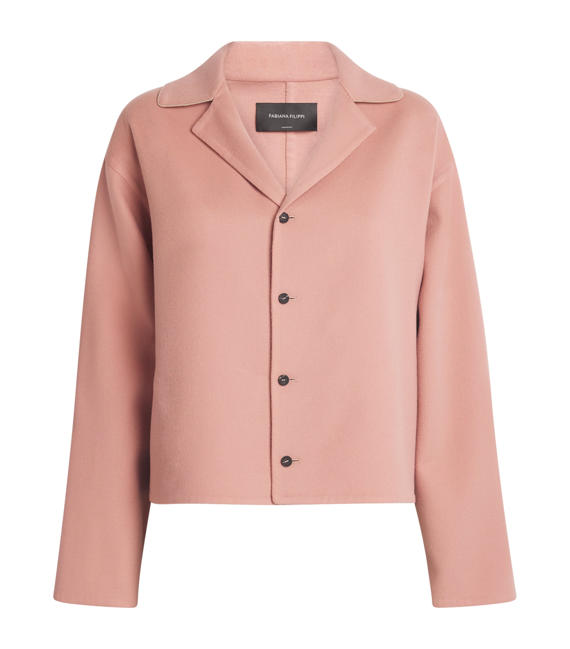Fabiana Filippi Pink Merino Wool Cropped Jacket | Harrods AE