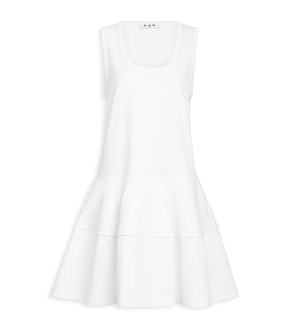 Alaïa Womens Cotton Tank Mini Dress White Image 1