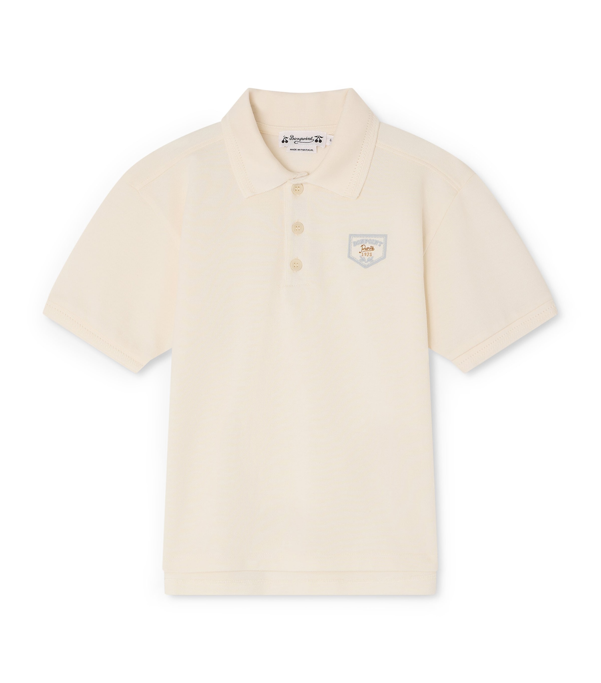 Bonpoint Cotton Lorris Polo Shirt (10-14 Years) Upb Blanc Lait Image 1