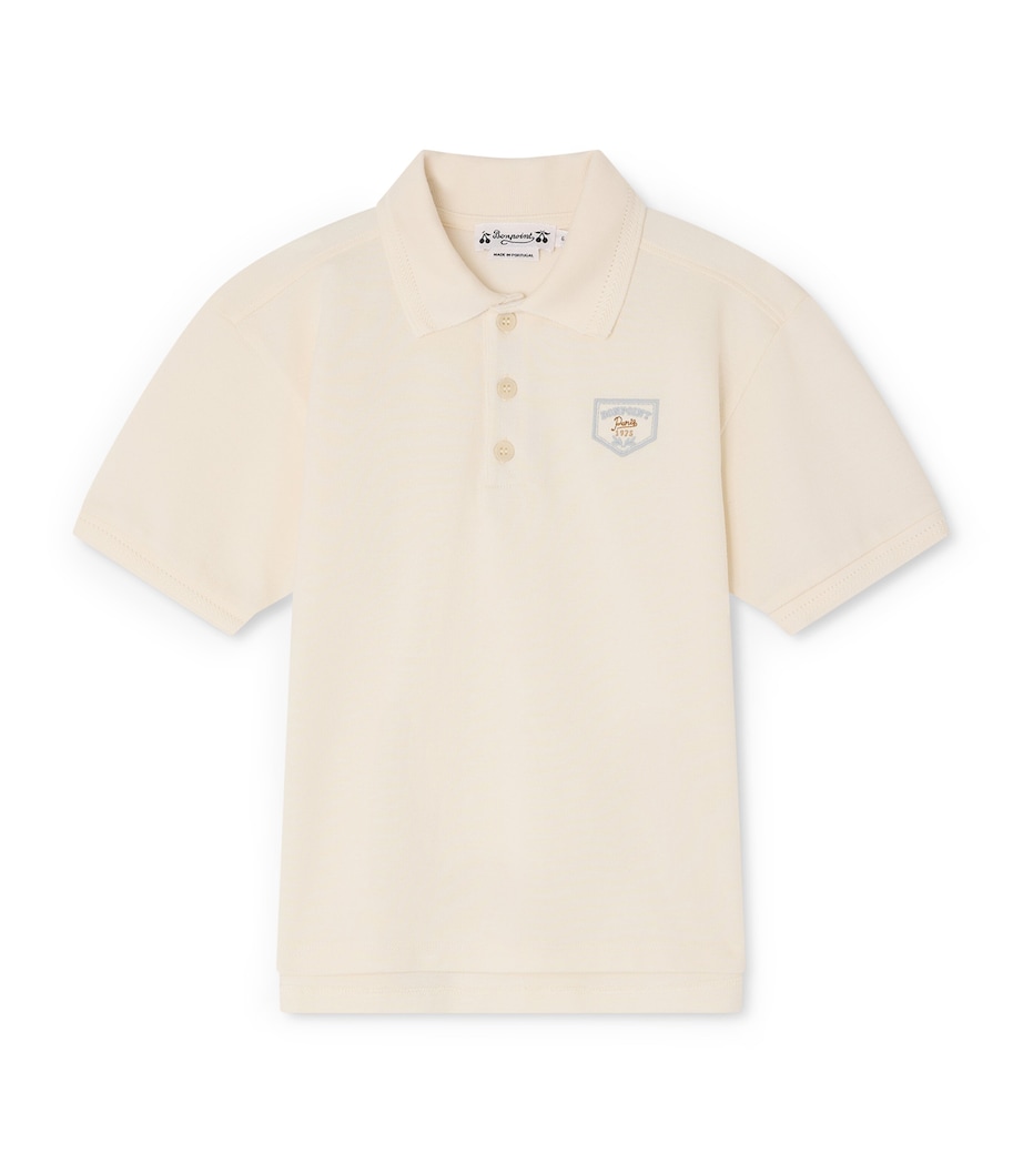 Bonpoint Cotton Lorris Polo Shirt (10-14 Years) Upb Blanc Lait Image 1