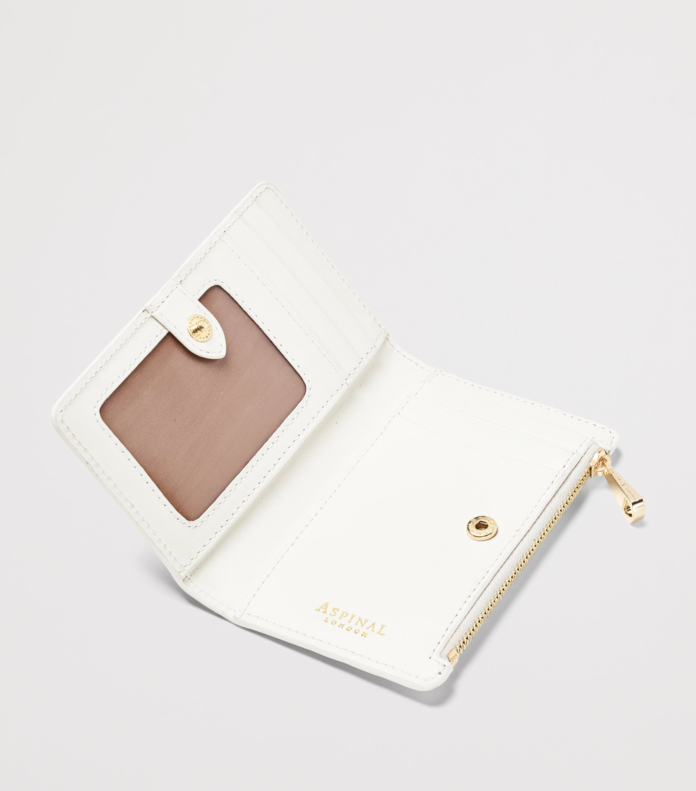 Aspinal Of London Croc-Embossed Leather Mayfair Wallet Chalk White Image 2