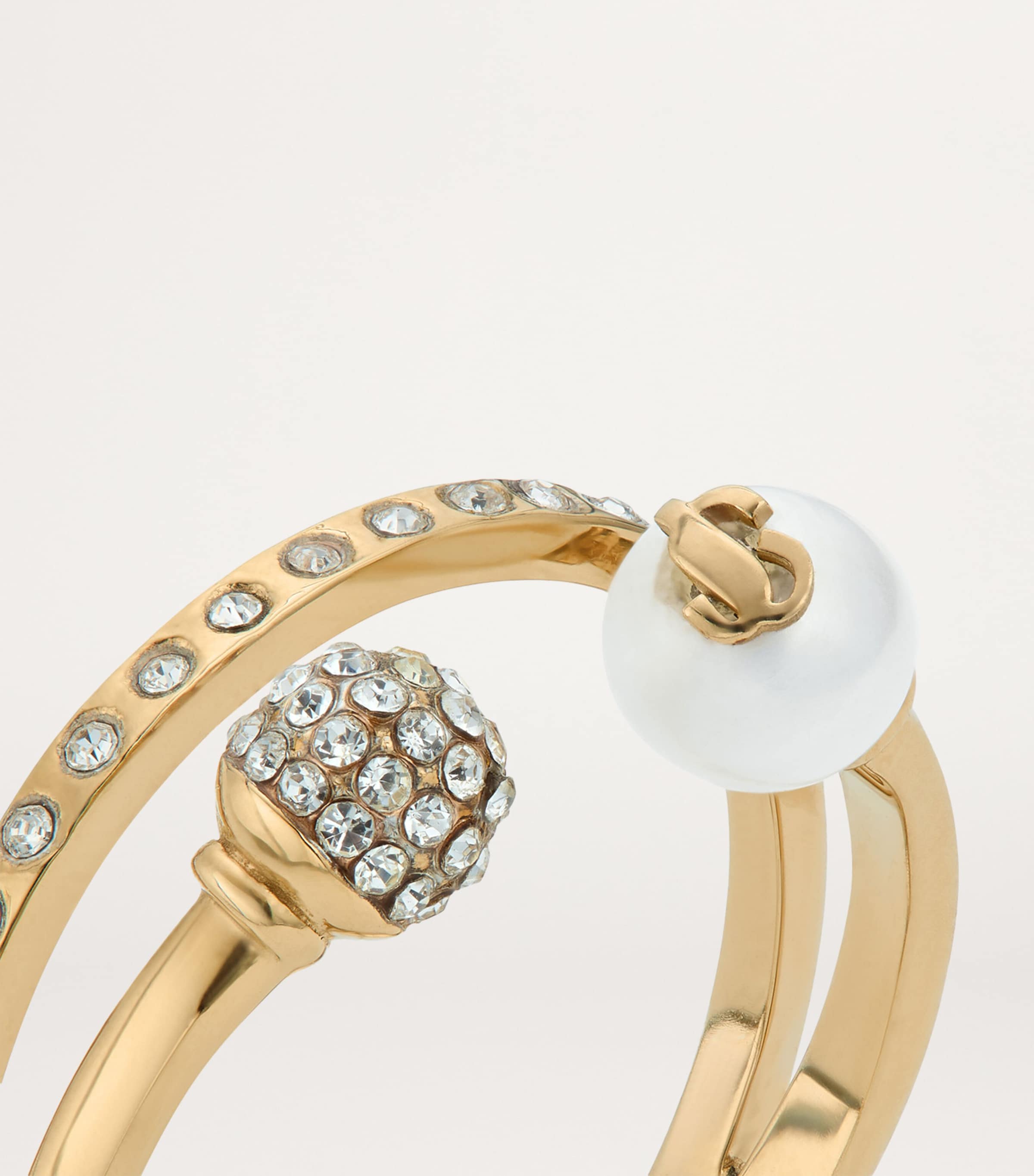 Crystal Monogram Double Ring GOLD/CRYSTAL Image 3